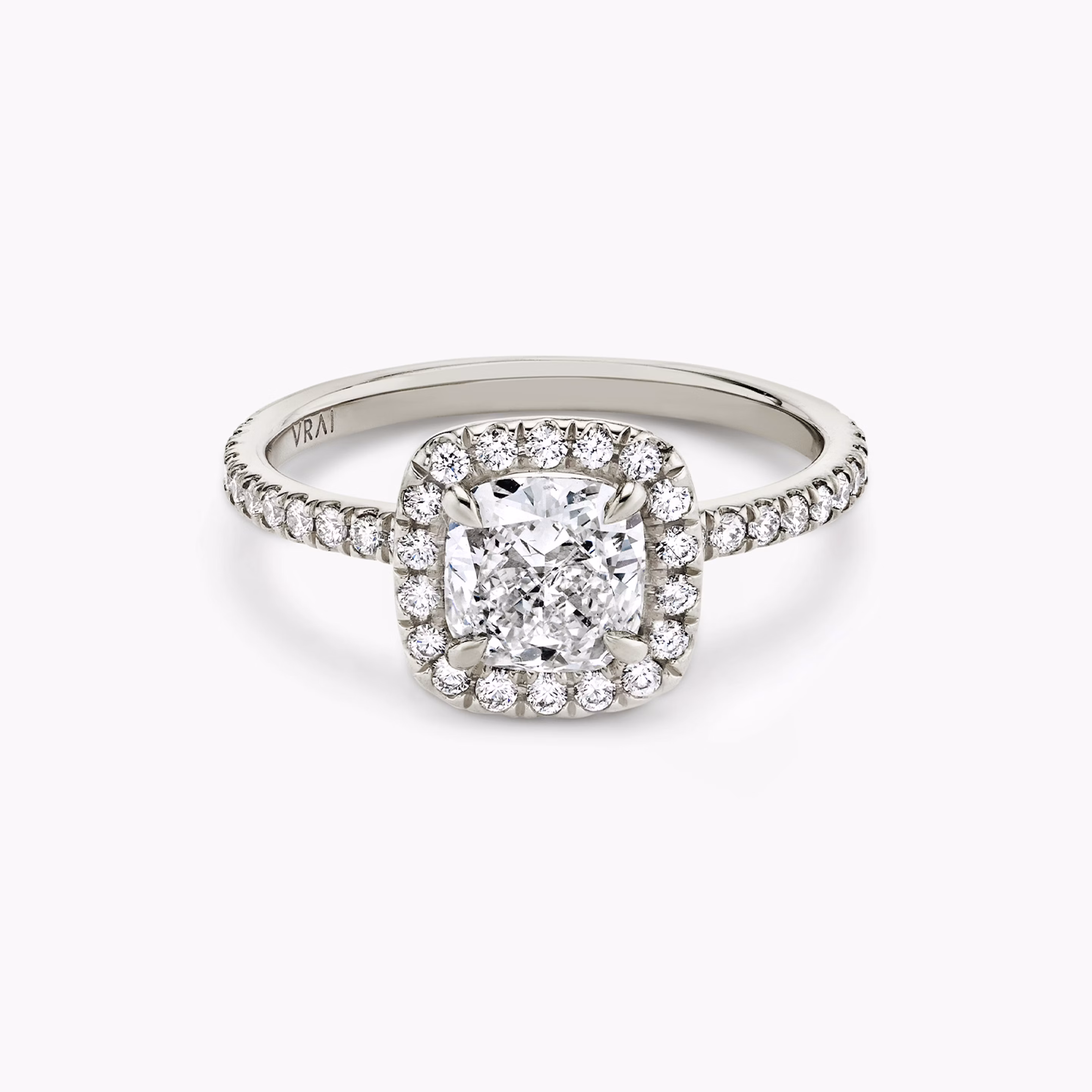 White Gold Cushion Cut Halo