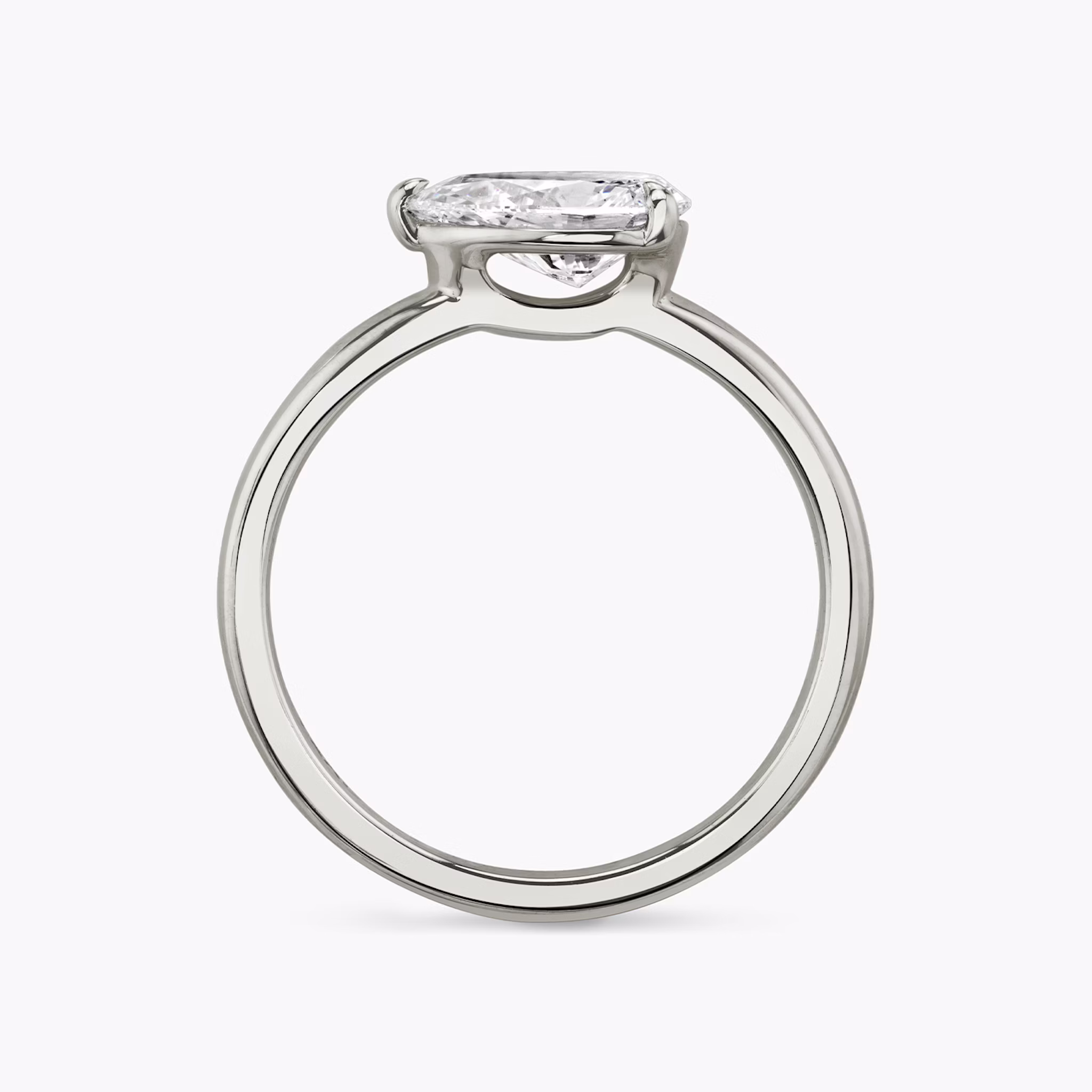 The Signature | Pear | 18k | White Gold | bandAccent: Plain | bandWidth: standard | diamondOrientation: horizontal | hiddenHalo: no | caratWeight: other