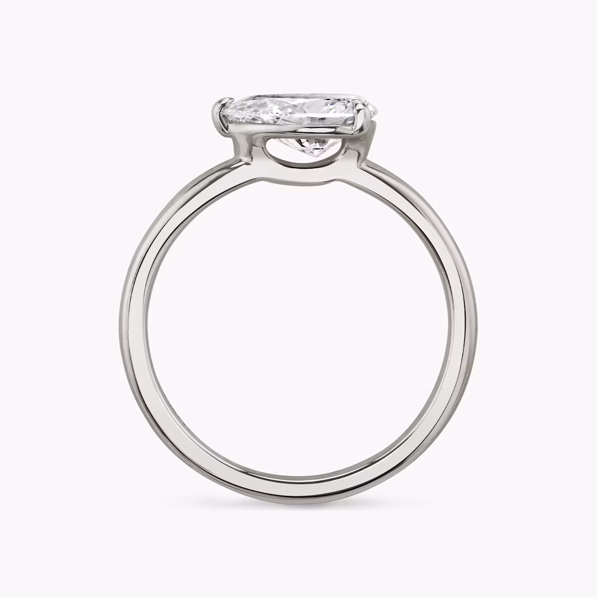 The Signature | Pear | Platinum | bandAccent: Plain | bandWidth: standard | diamondOrientation: horizontal | hiddenHalo: no | caratWeight: other