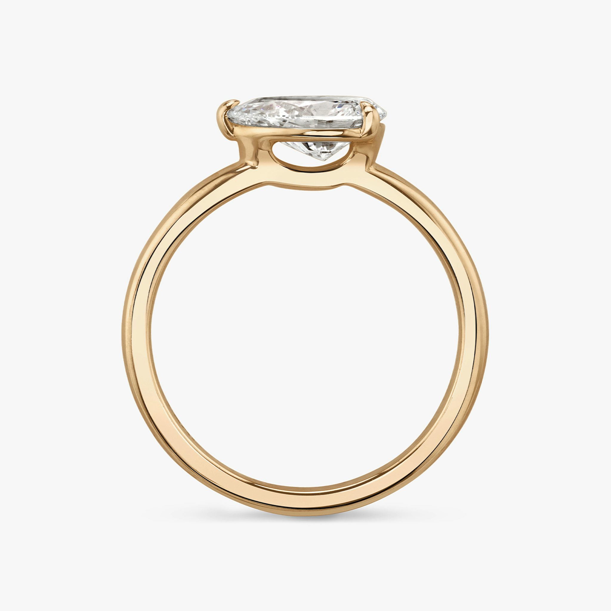 The Signature | Pear | 14k | Rose Gold | bandAccent: Plain | bandWidth: standard | diamondOrientation: horizontal | hiddenHalo: no | caratWeight: other