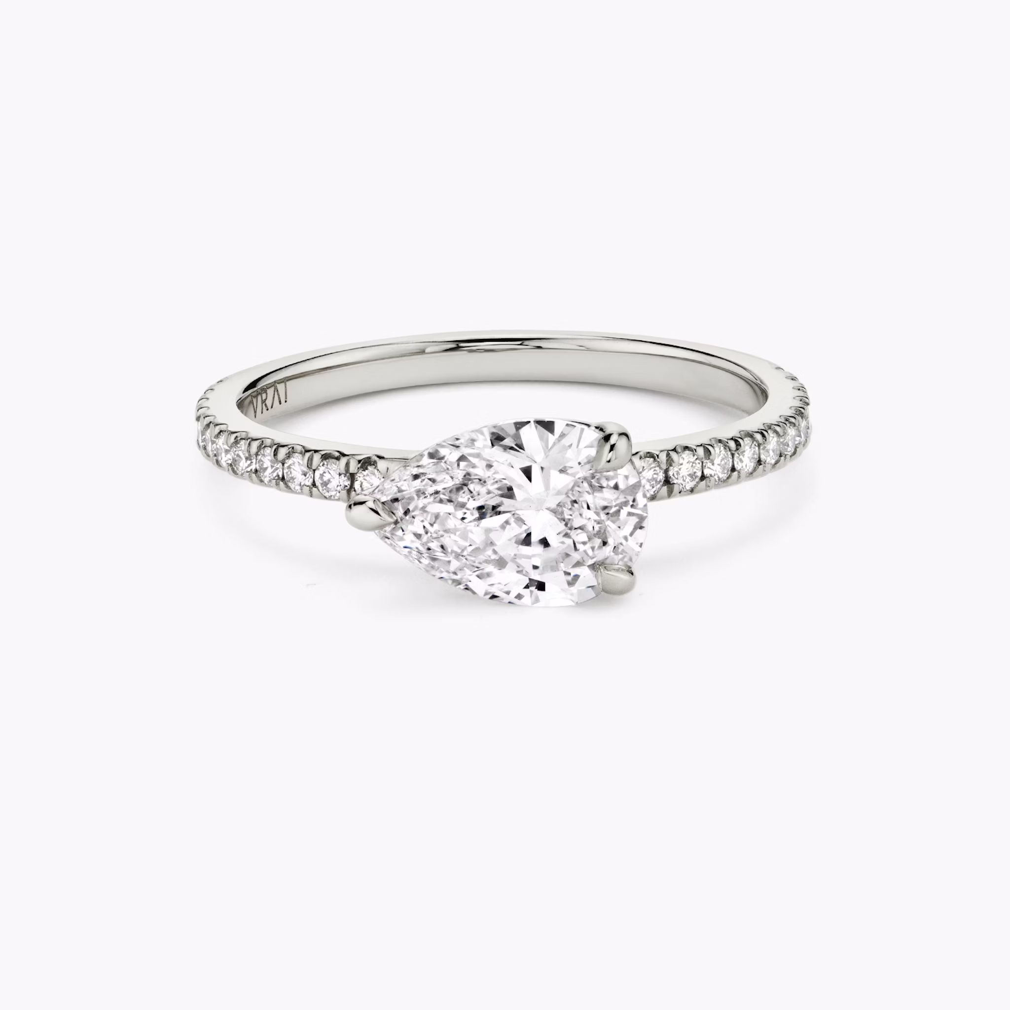 East-West Pear Diamond Engagement Ring