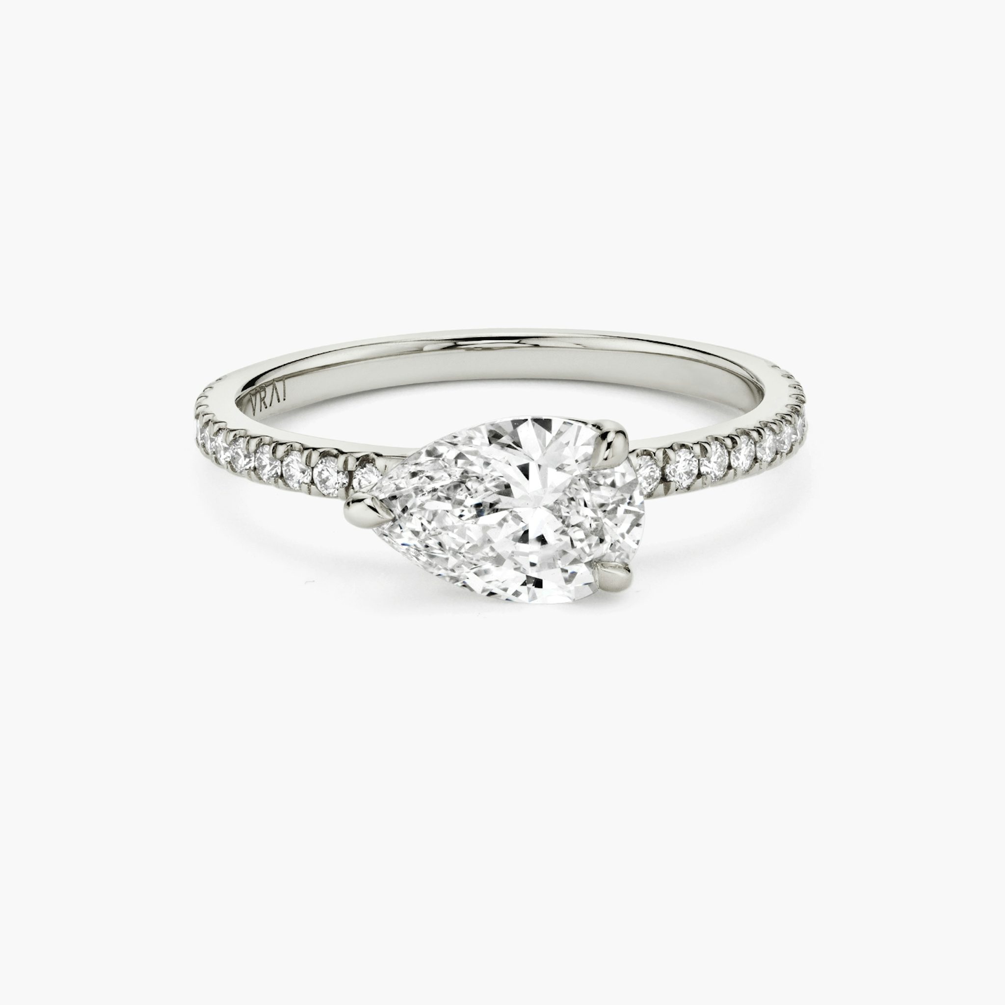 East-West Pear Diamond Engagement Ring