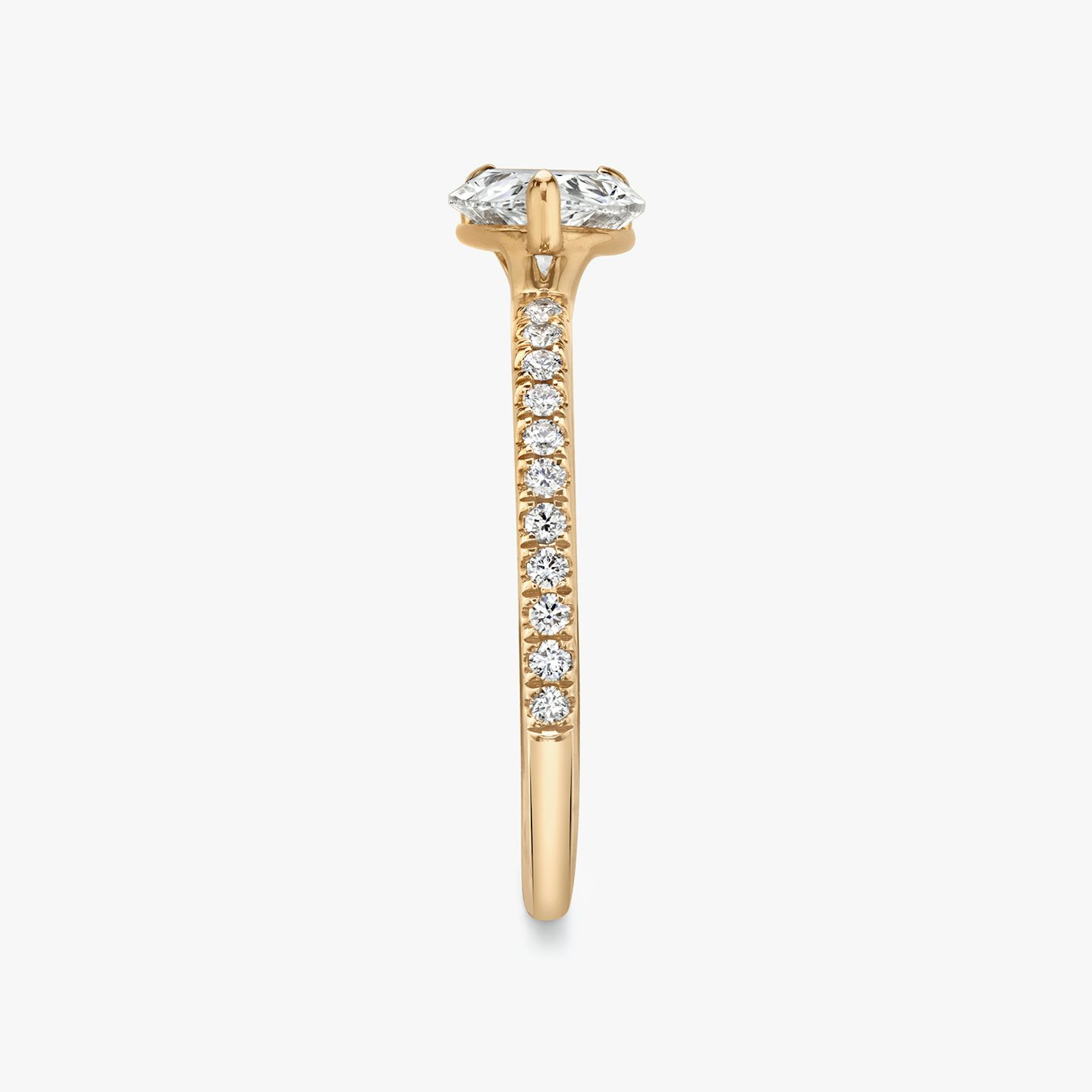 The Signature | Pear | 14k | Rose Gold | bandAccent: Pavé | bandWidth: standard | diamondOrientation: horizontal | hiddenHalo: no | caratWeight: other