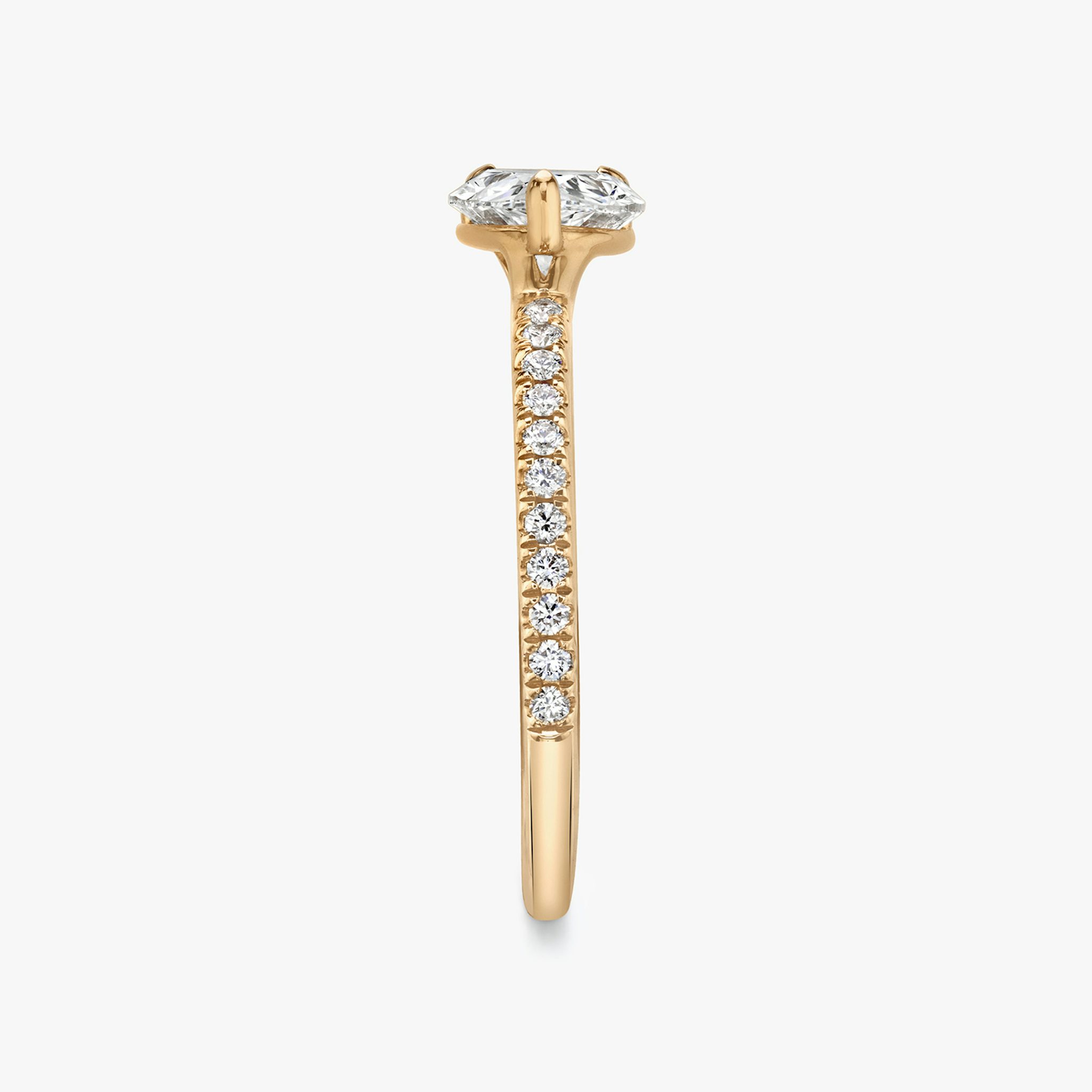 The Signature | Pear | 14k | Rose Gold | bandAccent: Pavé | bandWidth: standard | diamondOrientation: horizontal | hiddenHalo: no | caratWeight: other