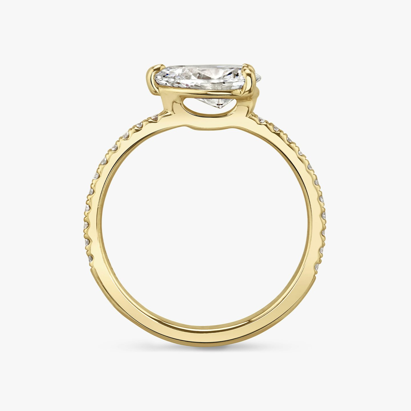 The Signature | Pear | 18k | Yellow Gold | bandAccent: Pavé | bandWidth: standard | diamondOrientation: horizontal | hiddenHalo: no | caratWeight: other