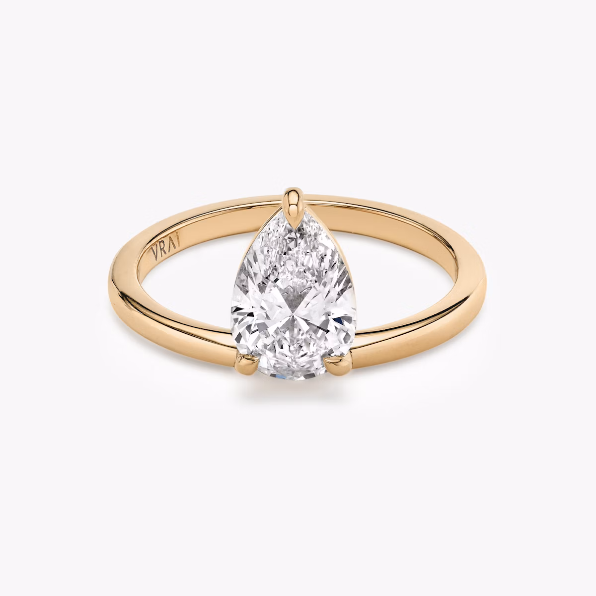 The Hover | Pear | 14k | Rose Gold | bandAccent: Plain | diamondOrientation: vertical | caratWeight: other