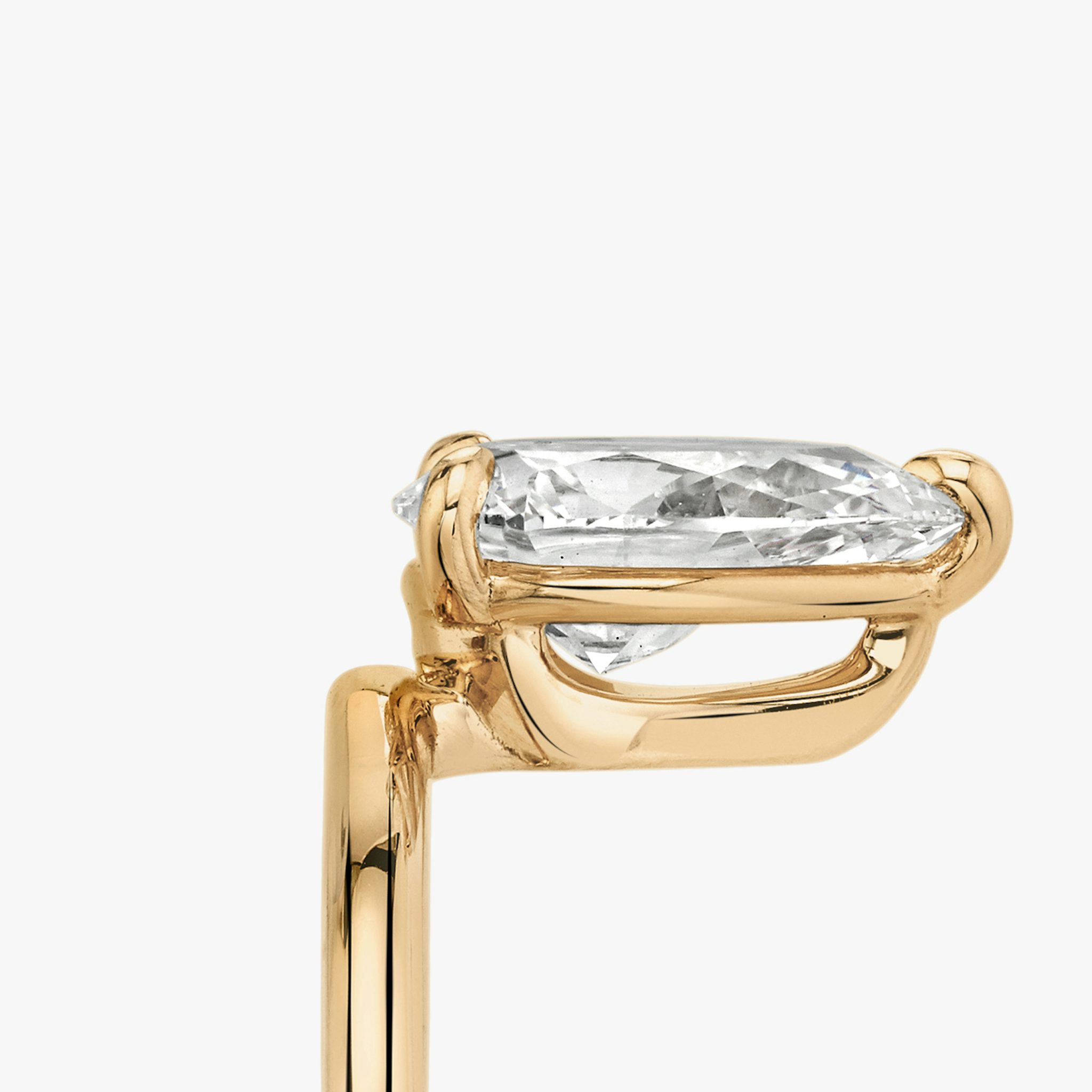 The Hover | Pear | 14k | Rose Gold | bandAccent: Plain | diamondOrientation: vertical | caratWeight: other