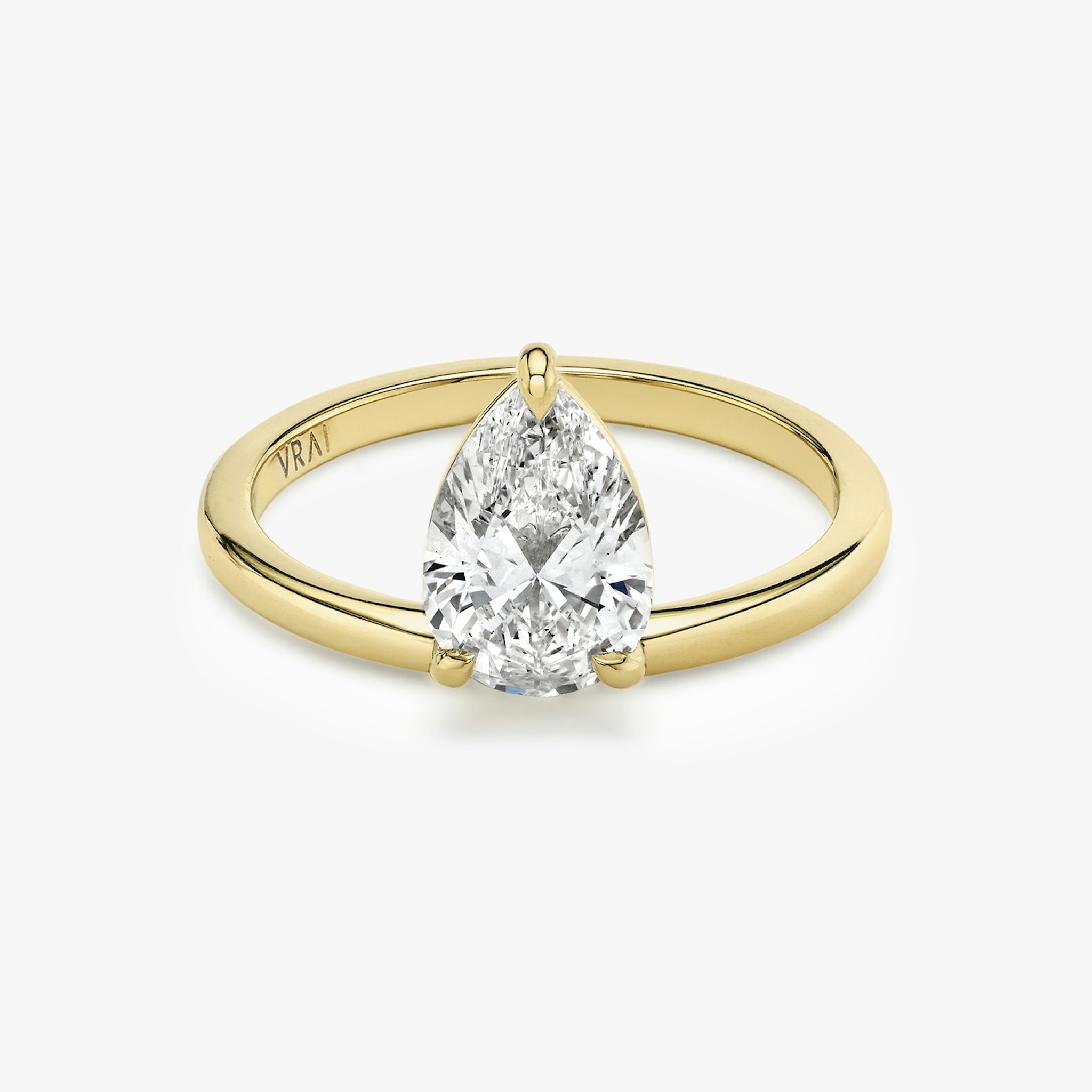 The Hover | Pear | 18k | Yellow Gold | bandAccent: Plain | diamondOrientation: vertical | caratWeight: other
