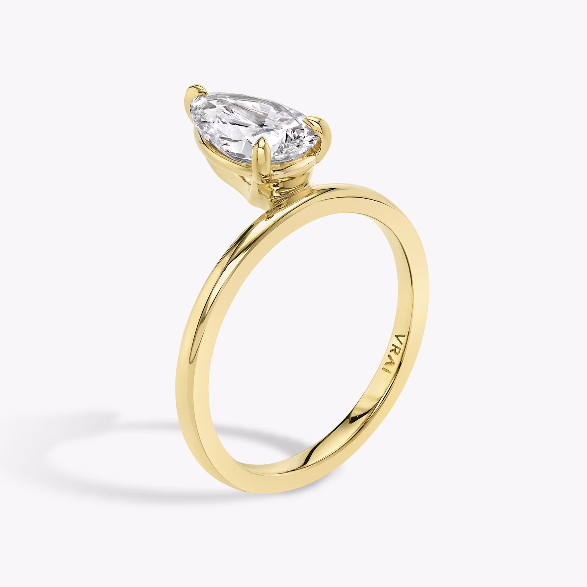 The Hover | Pear | 18k | Yellow Gold | bandAccent: Plain | diamondOrientation: vertical | caratWeight: other