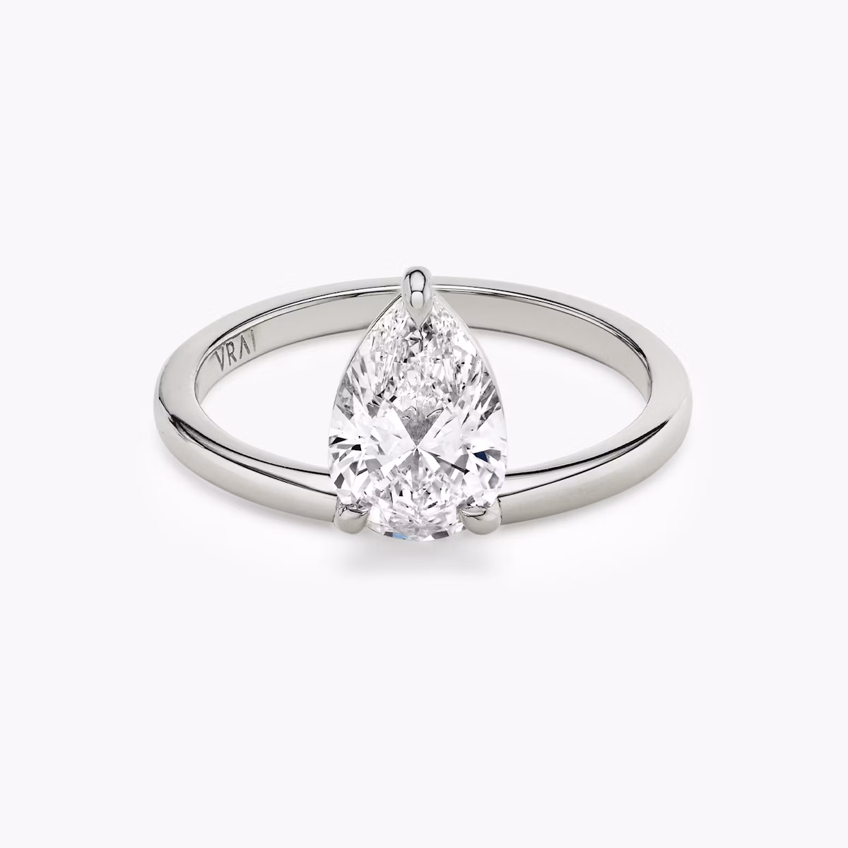 The Hover | Pear | Platinum | bandAccent: Plain | diamondOrientation: vertical | caratWeight: other