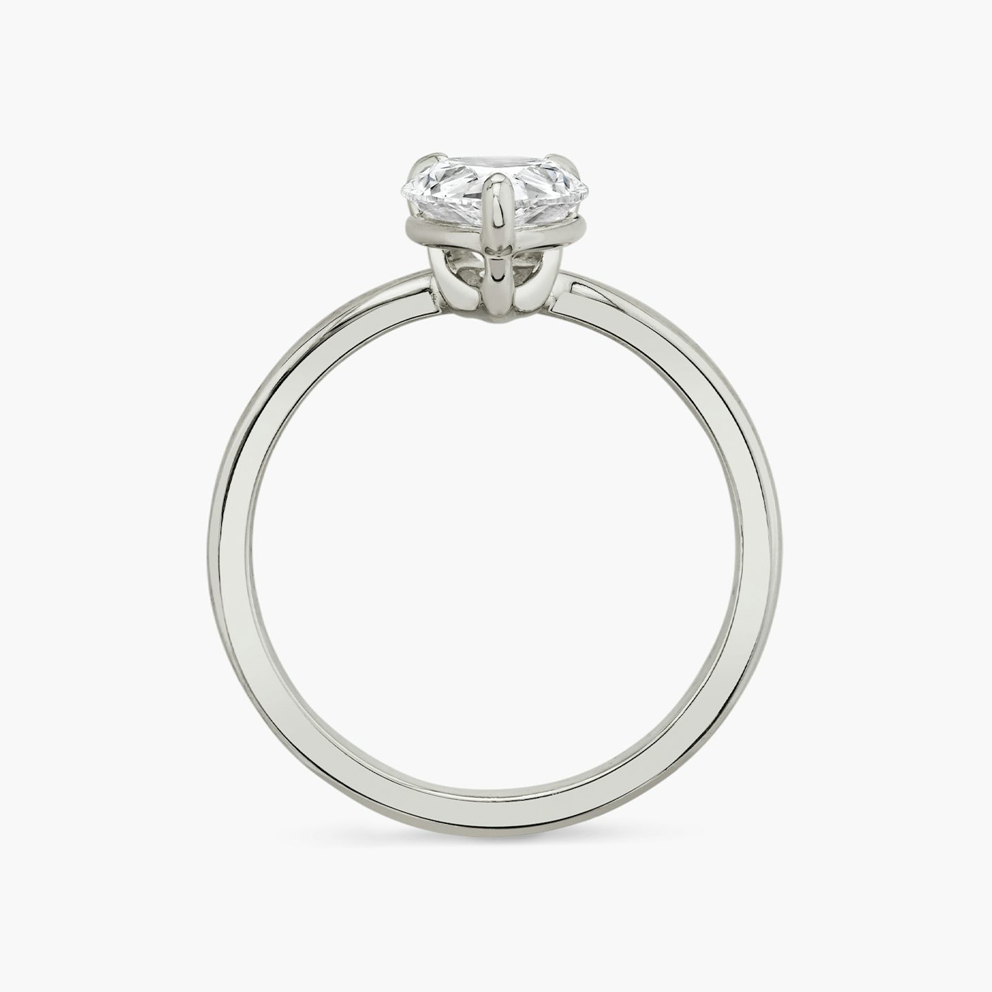 Bague de fiançailles Hover | Poire | Platine | bandAccent: Simple | diamondOrientation: vertical | caratWeight: other