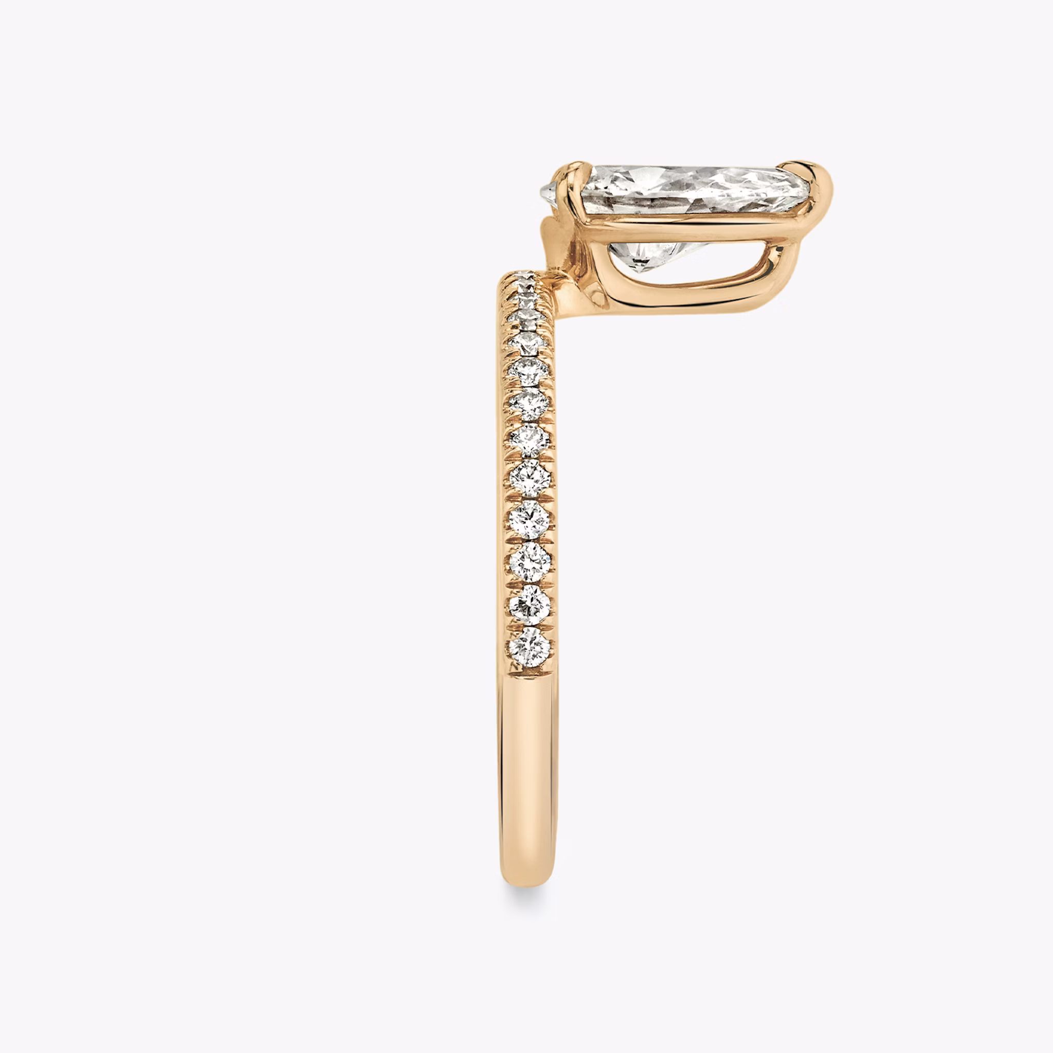 The Hover | Pear | 14k | Rose Gold | bandAccent: Pavé | diamondOrientation: vertical | caratWeight: other