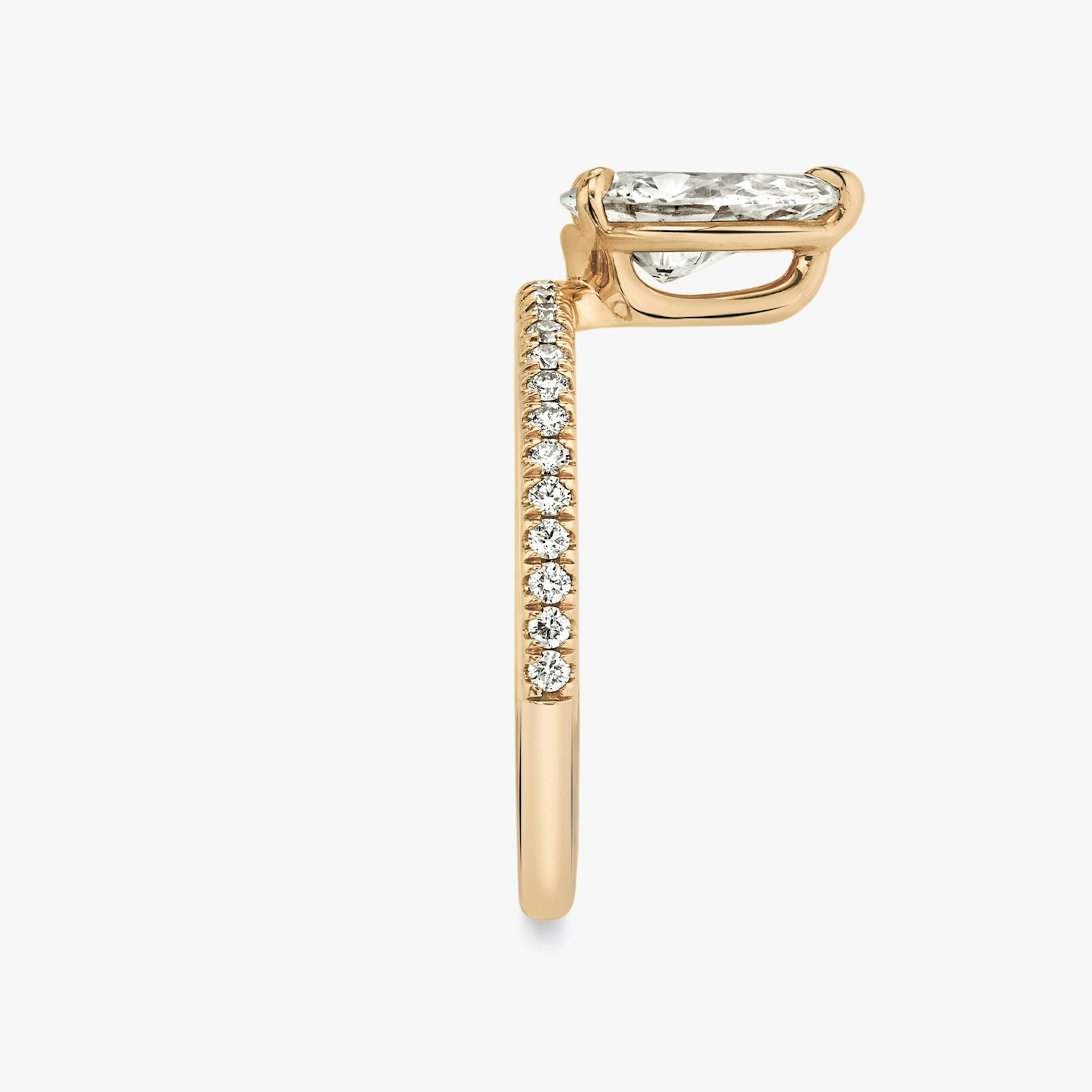 The Hover | Pear | 14k | Rose Gold | bandAccent: Pavé | diamondOrientation: vertical | caratWeight: other