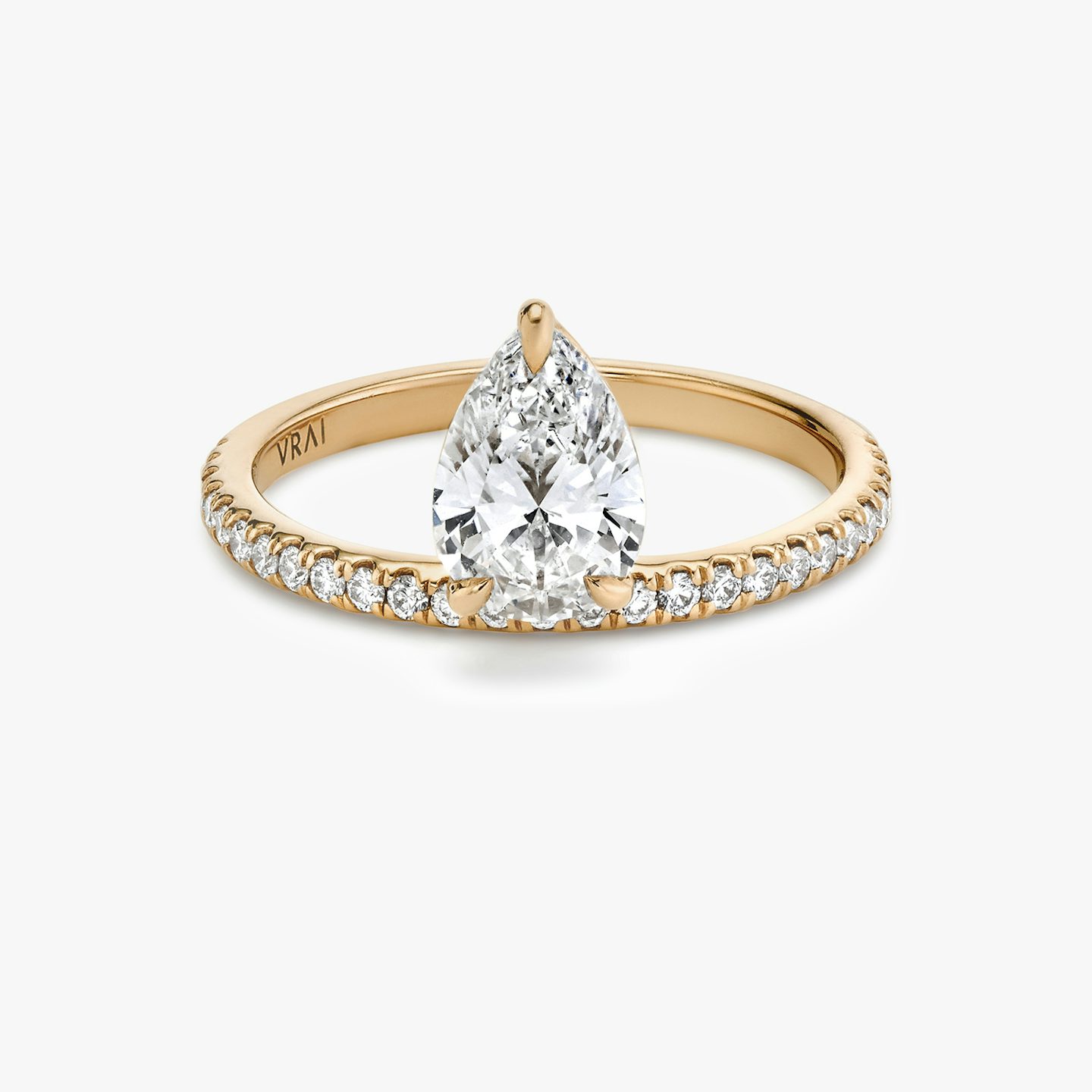 The Hover | Pear | 14k | Rose Gold | bandAccent: Pavé | diamondOrientation: vertical | caratWeight: other