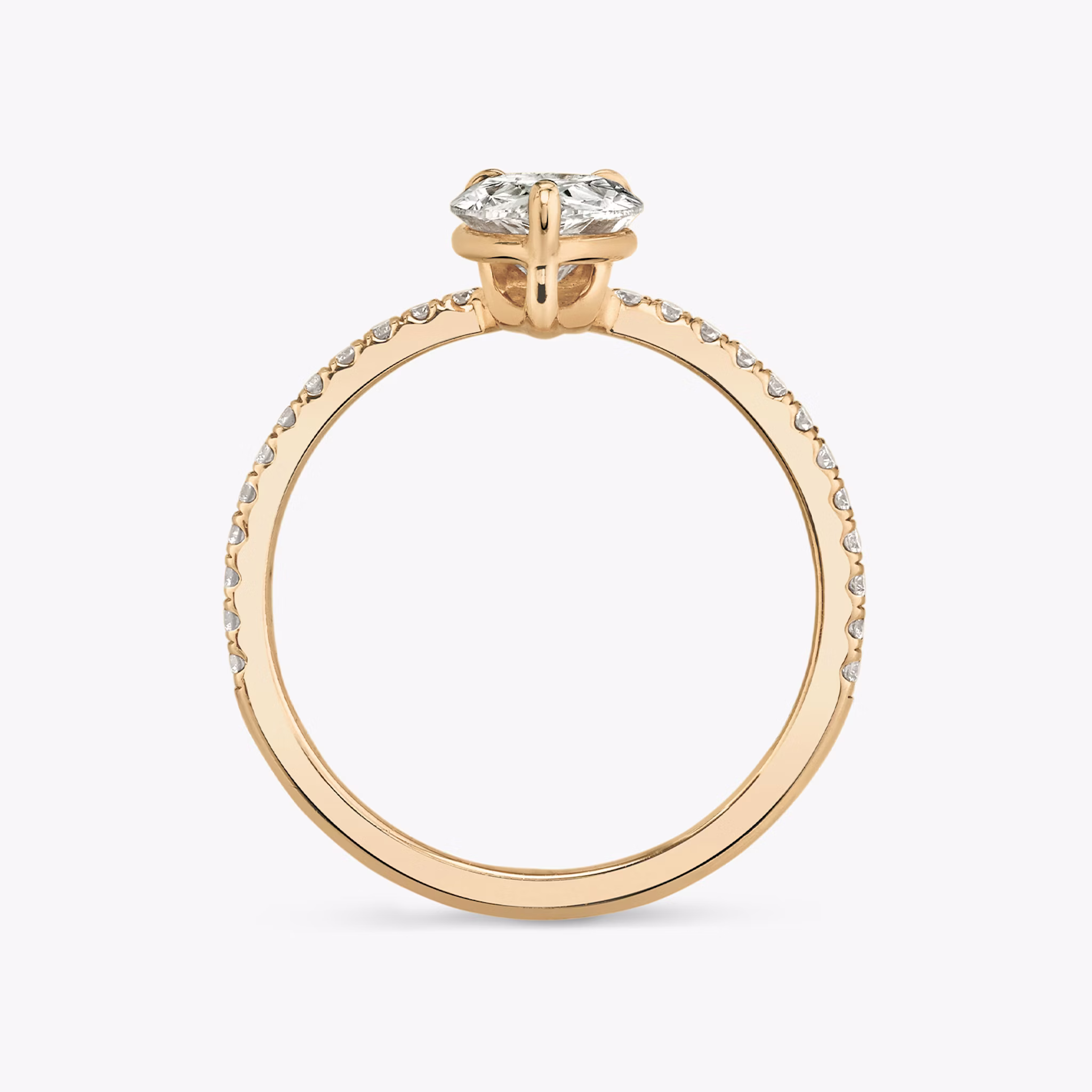 The Hover | Pear | 14k | Rose Gold | bandAccent: Pavé | diamondOrientation: vertical | caratWeight: other