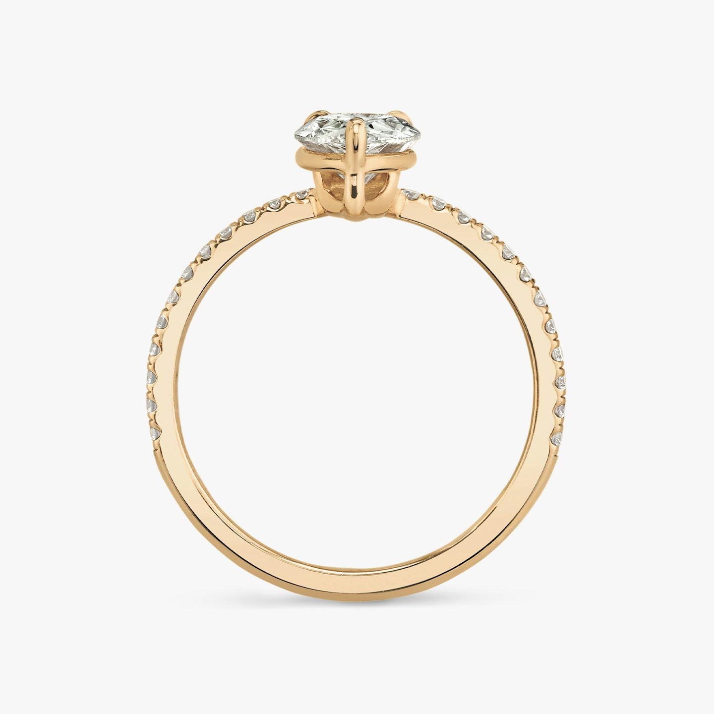 The Hover | Pear | 14k | Rose Gold | bandAccent: Pavé | diamondOrientation: vertical | caratWeight: other