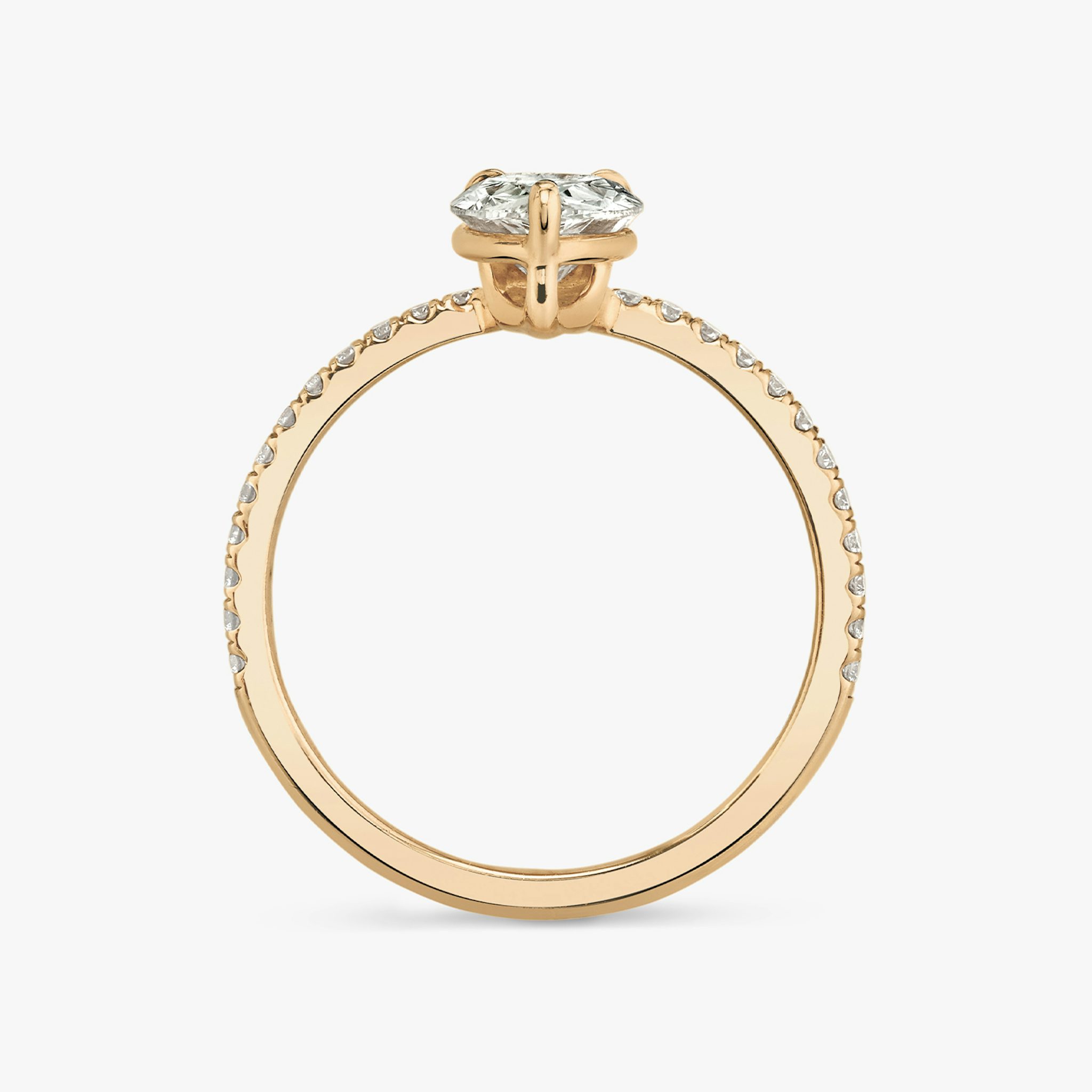 The Hover | Pear | 14k | Rose Gold | bandAccent: Pavé | diamondOrientation: vertical | caratWeight: other