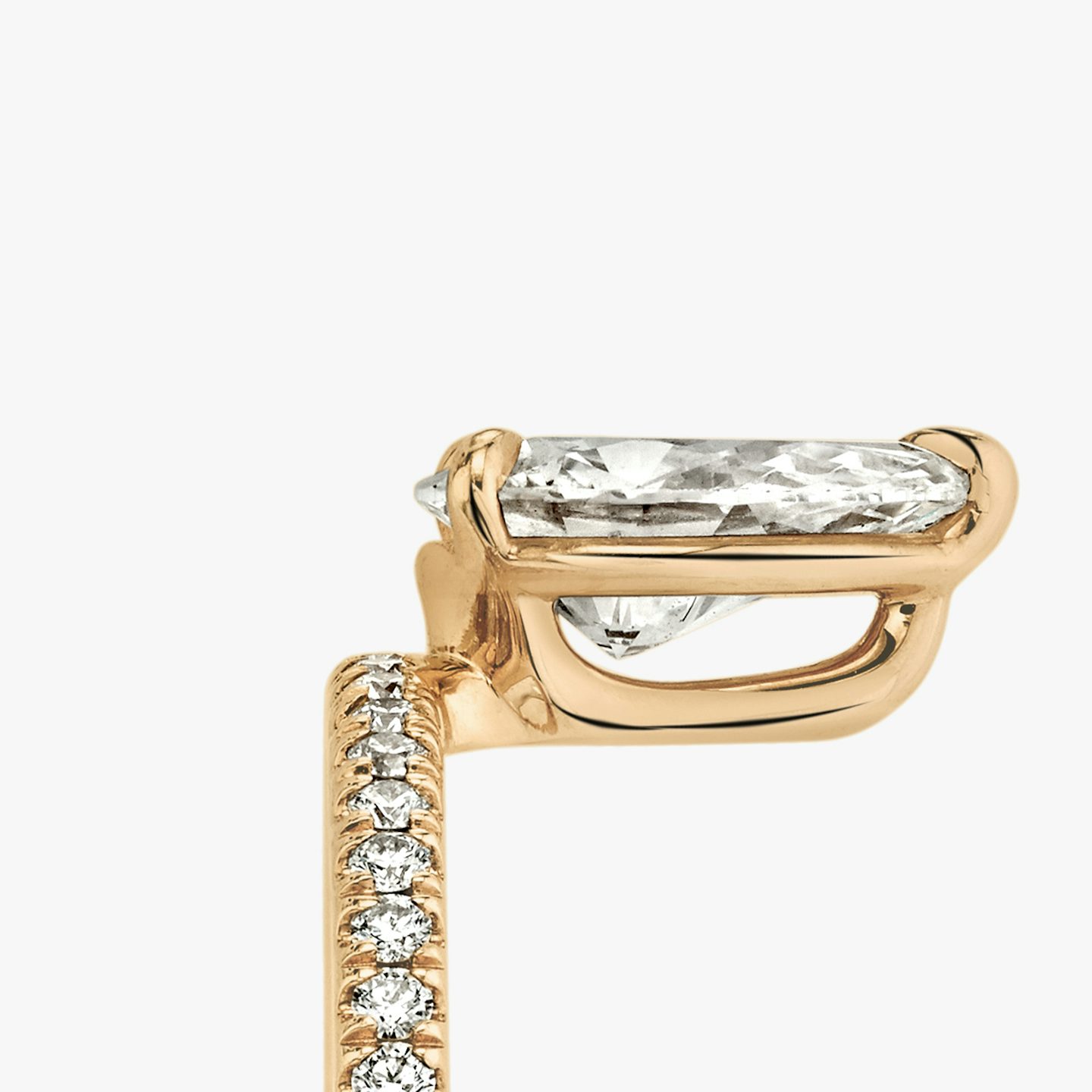 The Hover | Pear | 14k | Rose Gold | bandAccent: Pavé | diamondOrientation: vertical | caratWeight: other