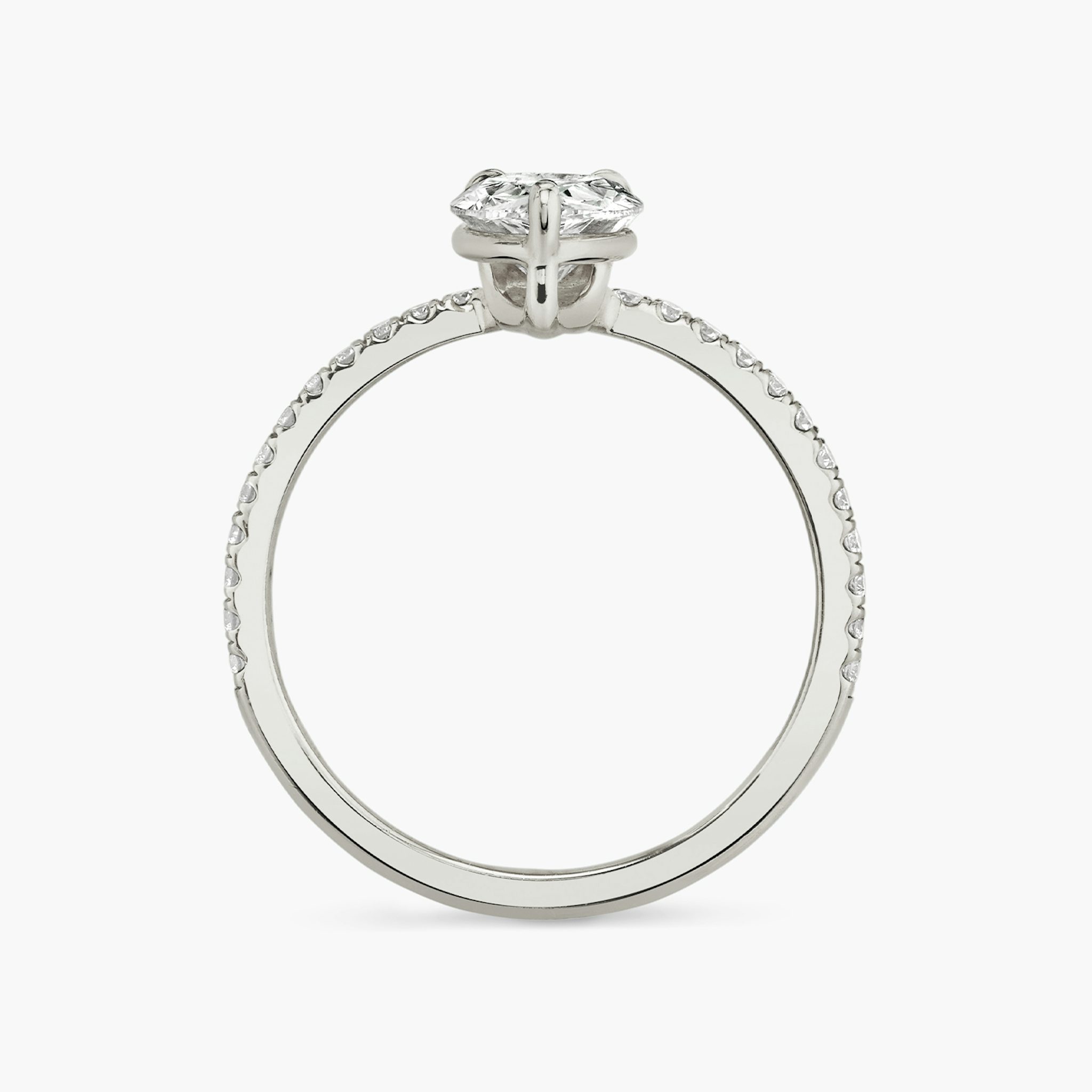 The Hover | Pear | 18k | White Gold | bandAccent: Pavé | diamondOrientation: vertical | caratWeight: other
