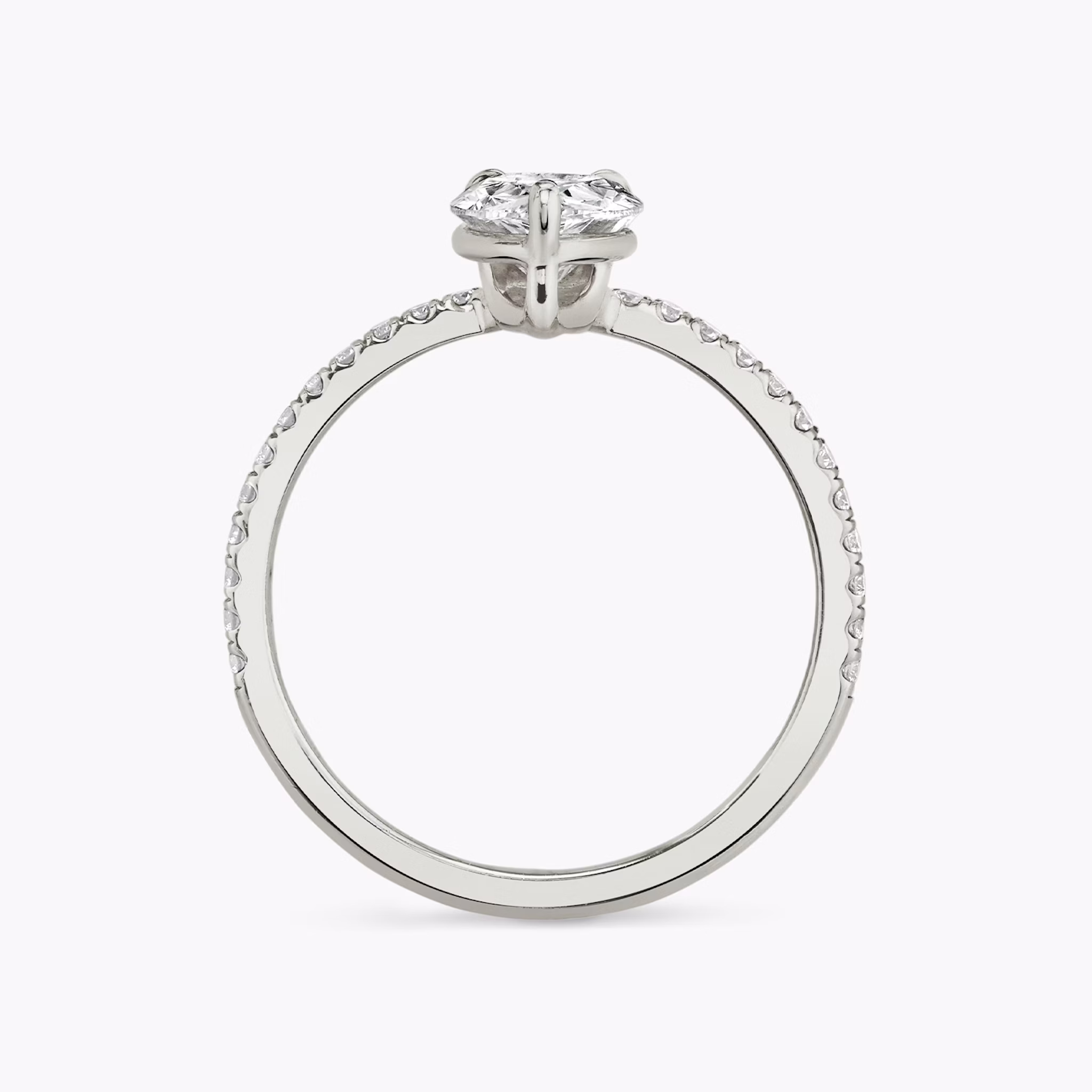 The Hover | Pear | Platinum | bandAccent: Pavé | diamondOrientation: vertical | caratWeight: other
