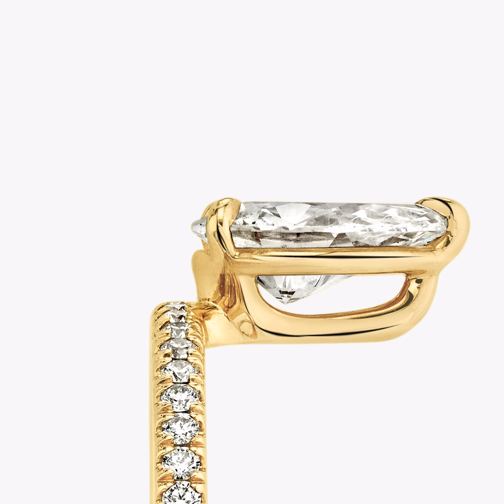The Hover | Pear | 18k | Yellow Gold | bandAccent: Pavé | diamondOrientation: vertical | caratWeight: other