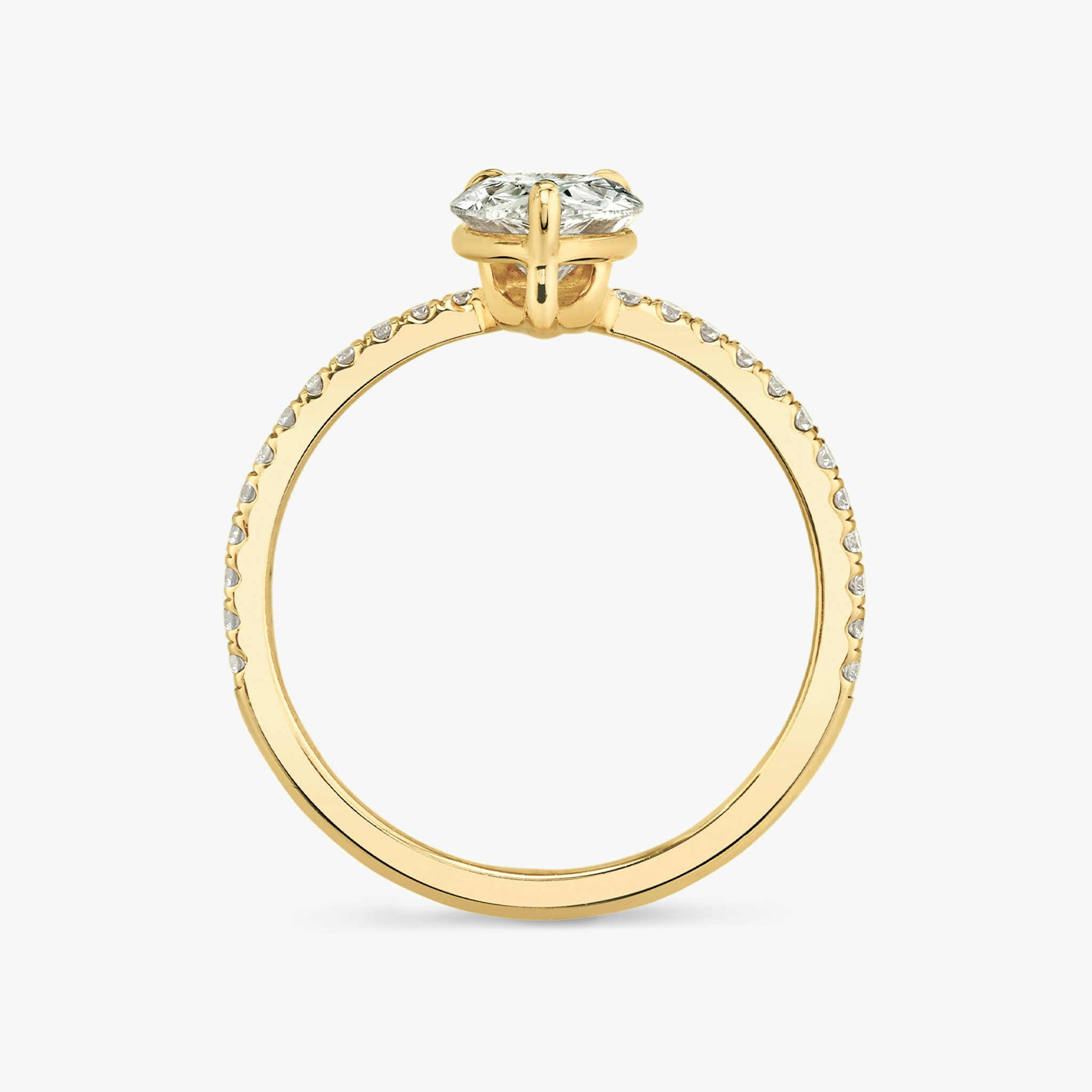 The Hover | Pear | 18k | Yellow Gold | bandAccent: Pavé | diamondOrientation: vertical | caratWeight: other