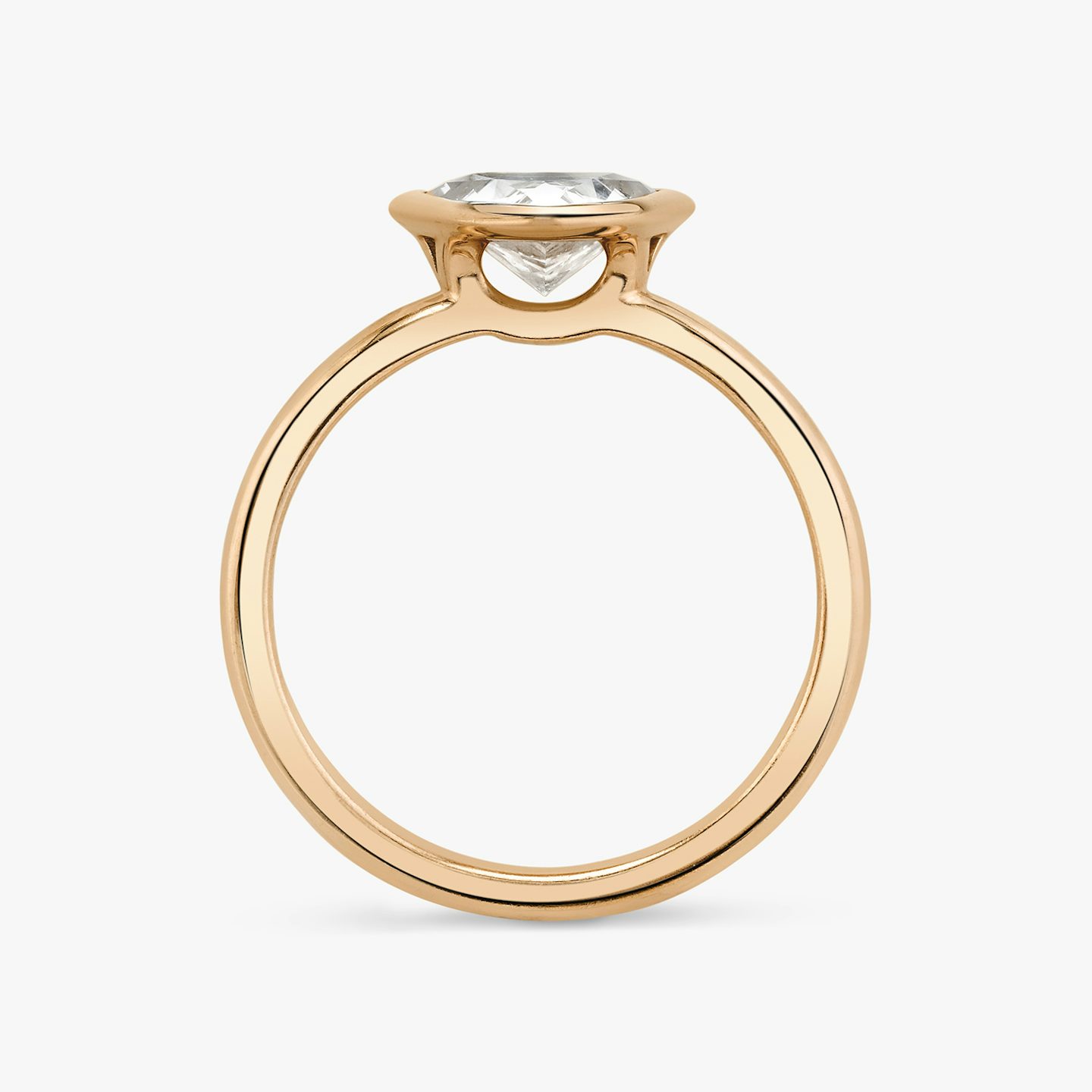 Anillo de compromiso Signature Bezel | Trillón | 14k | Oro rosa | bandAccent: Simple | diamondOrientation: vertical | caratWeight: other