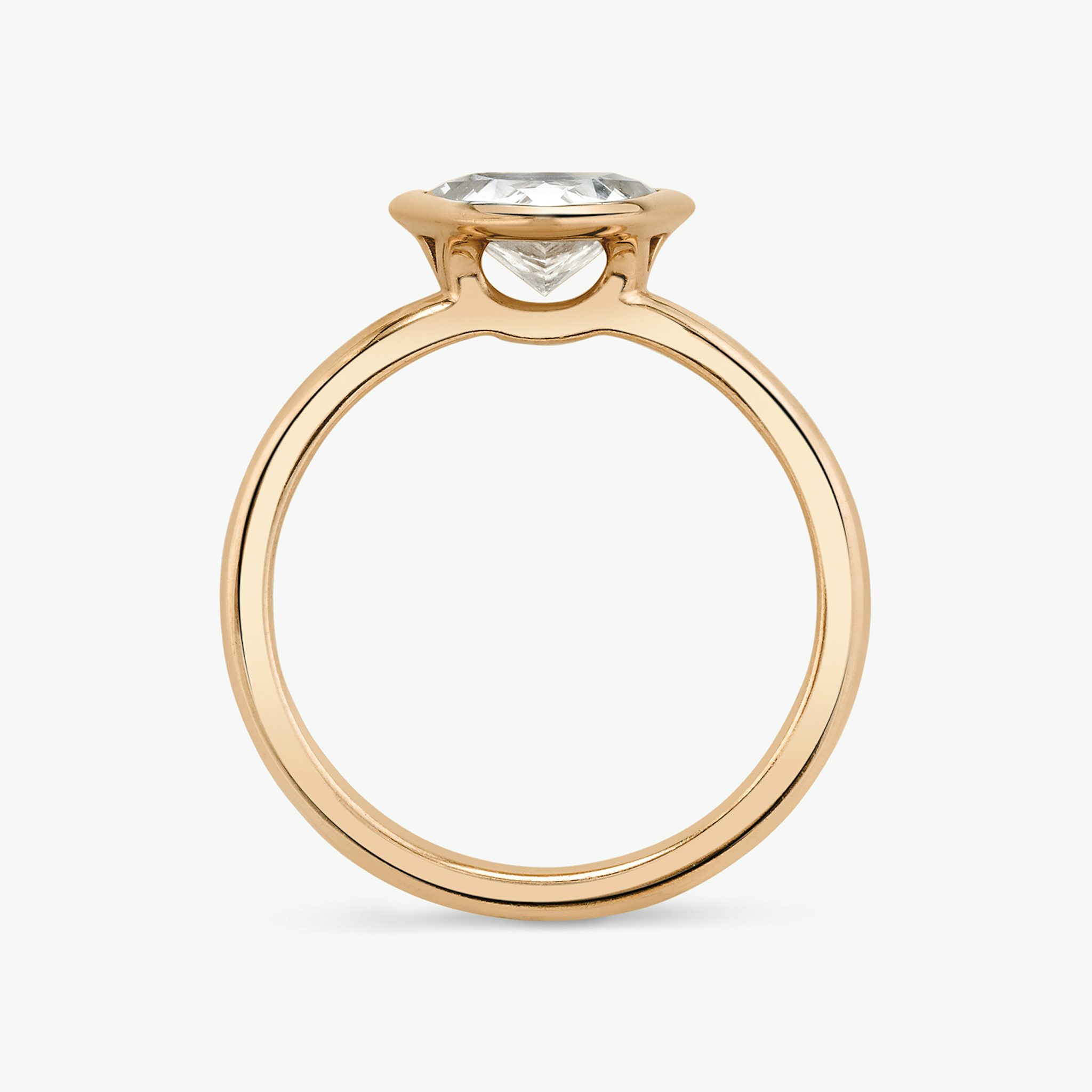 The Signature Bezel | Trillion | 14k | Rose Gold | bandAccent: Plain | diamondOrientation: horizontal | caratWeight: other