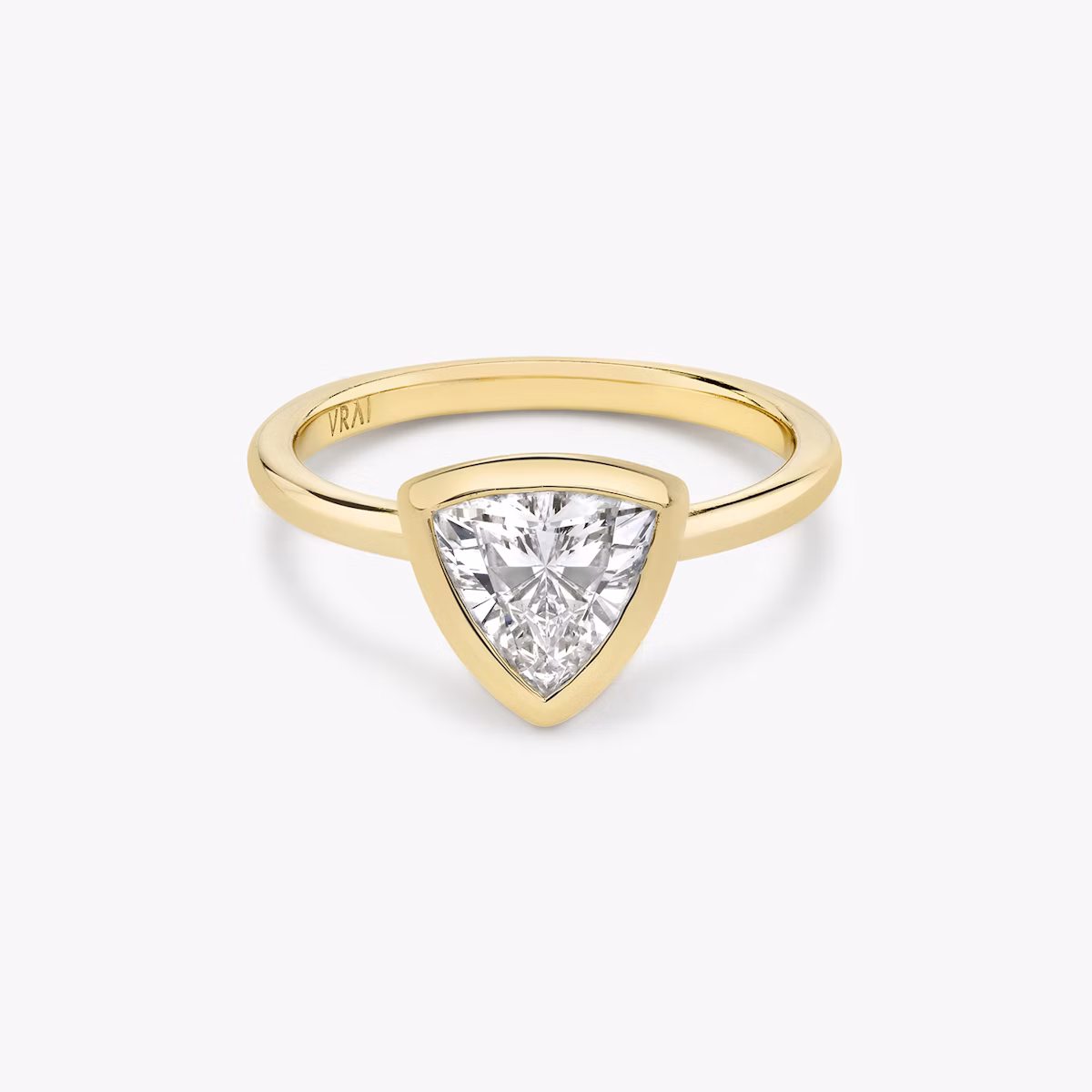 The Signature Bezel | Trillion | 18k | Yellow Gold | bandAccent: Plain | diamondOrientation: horizontal | caratWeight: other
