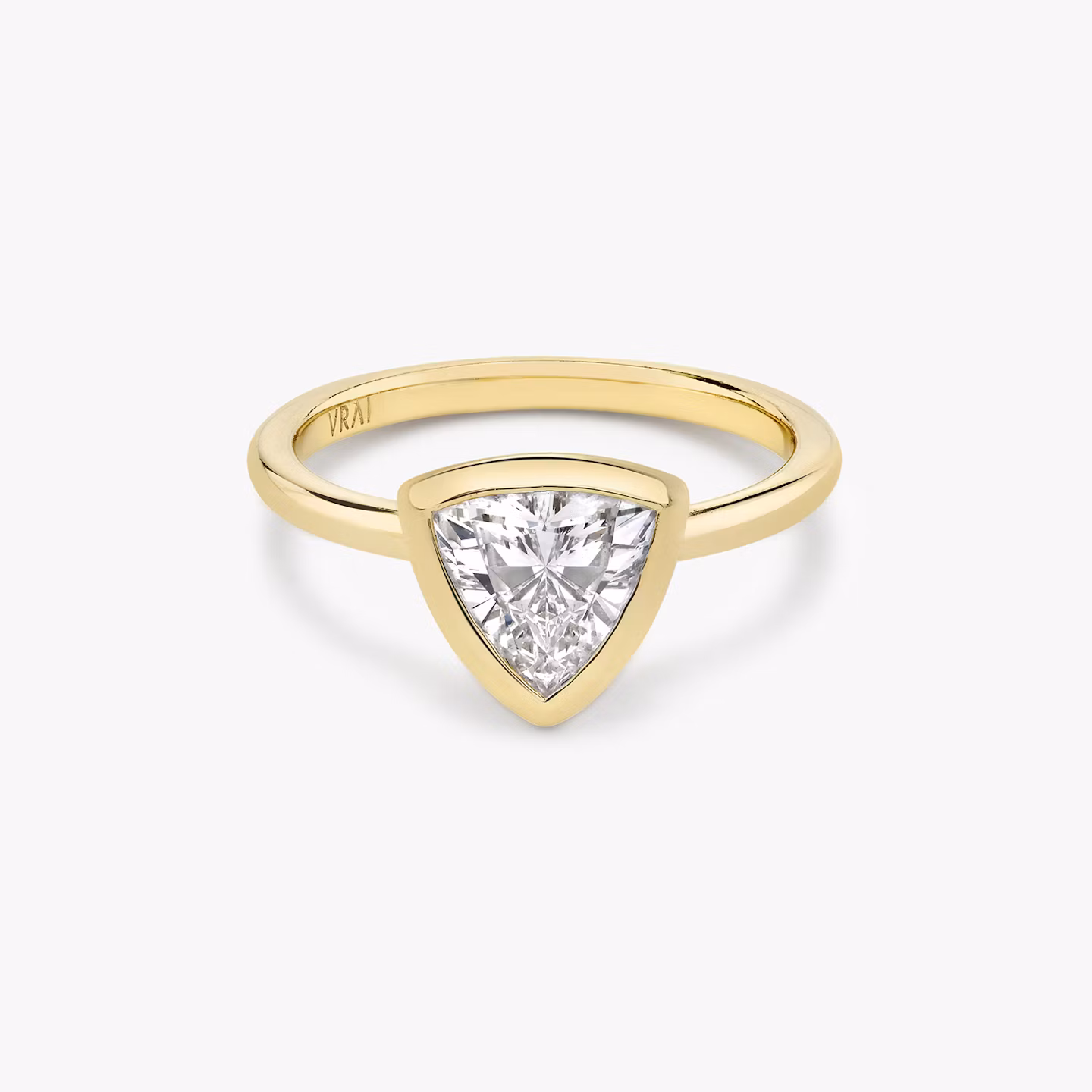 The Signature Bezel | Trillion | 18k | Yellow Gold | bandAccent: Plain | diamondOrientation: vertical | caratWeight: other