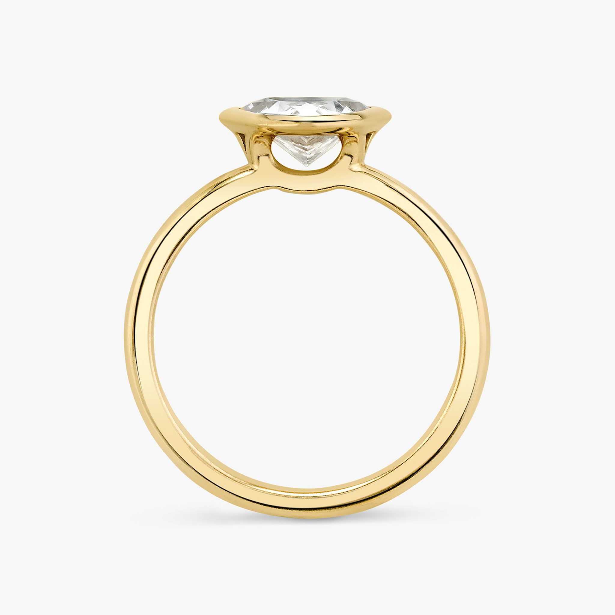 Signature Bezel | Trillant | 18k | Gelbgold | bandAccent: Ohne Pavé-Besatz | diamondOrientation: vertical | caratWeight: other