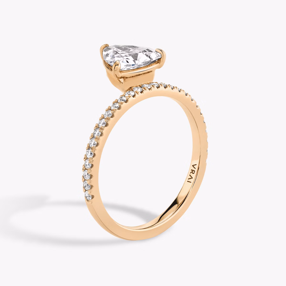 The Hover | Trillion | 14k | Rose Gold | bandAccent: Pavé | diamondOrientation: vertical | caratWeight: other