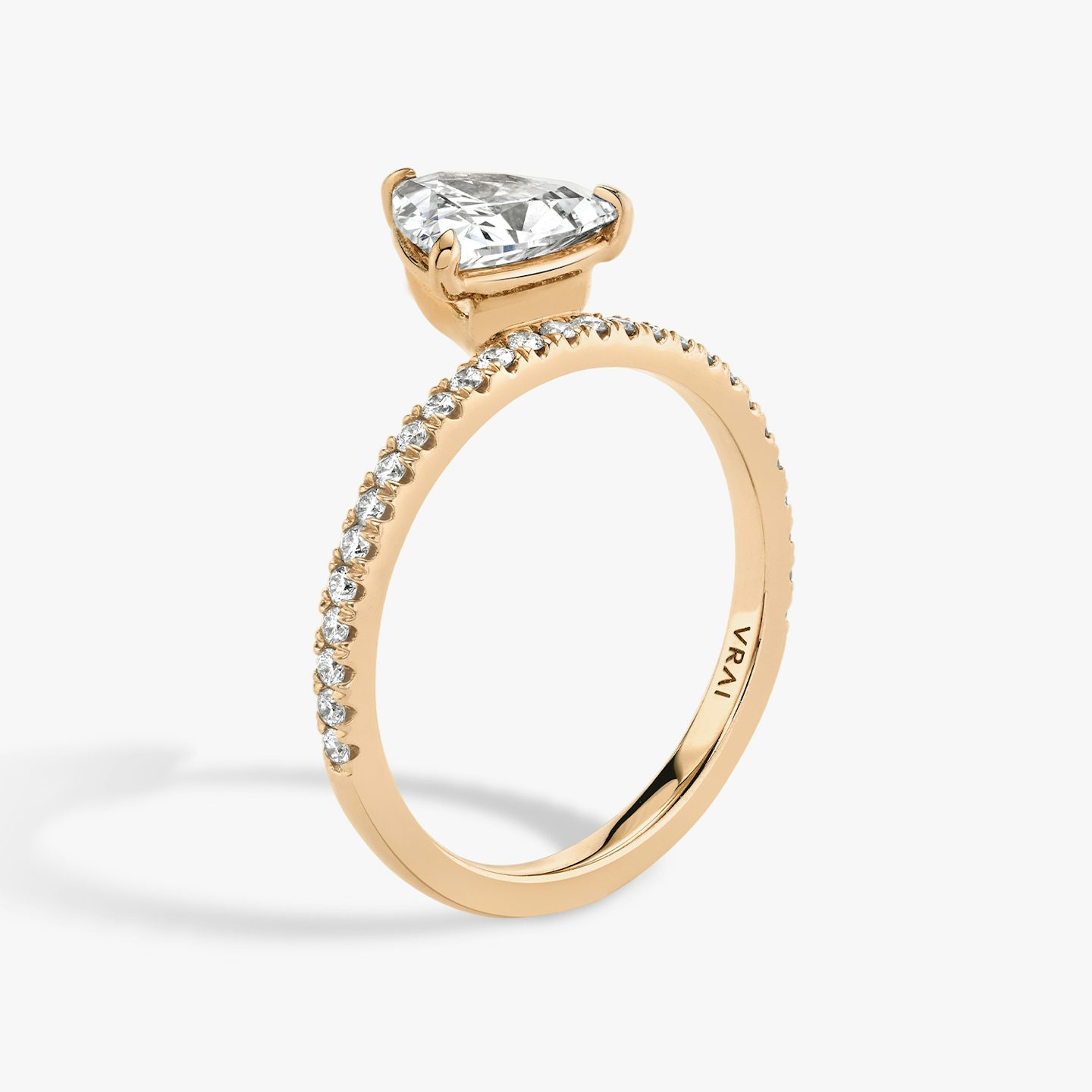 The Hover | Trillion | 14k | Rose Gold | bandAccent: Pavé | diamondOrientation: vertical | caratWeight: other