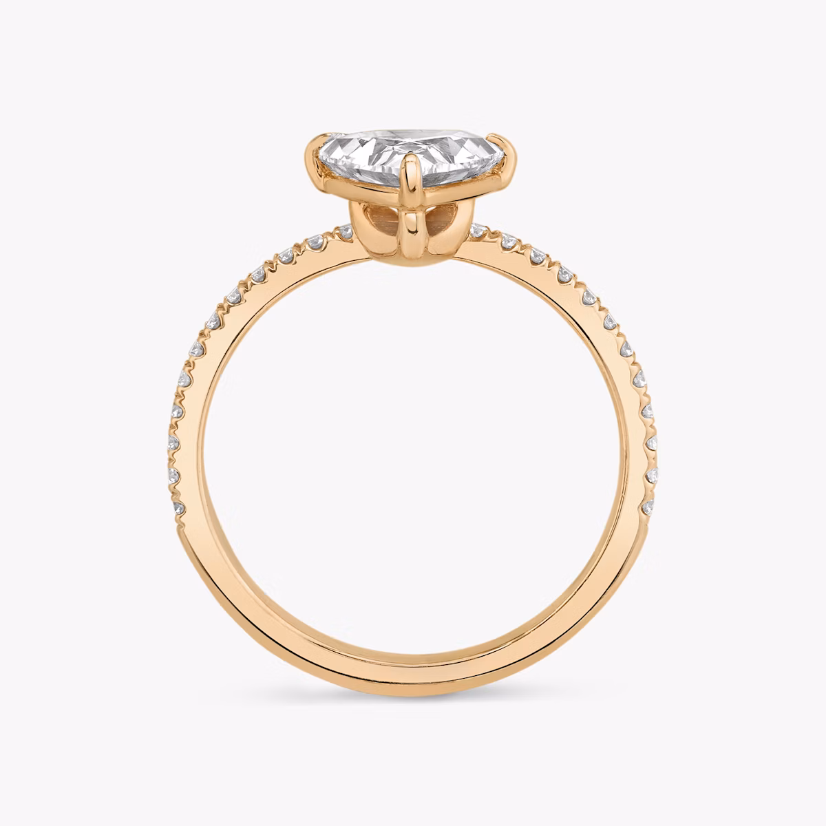 The Hover | Trillion | 14k | Rose Gold | bandAccent: Pavé | diamondOrientation: vertical | caratWeight: other