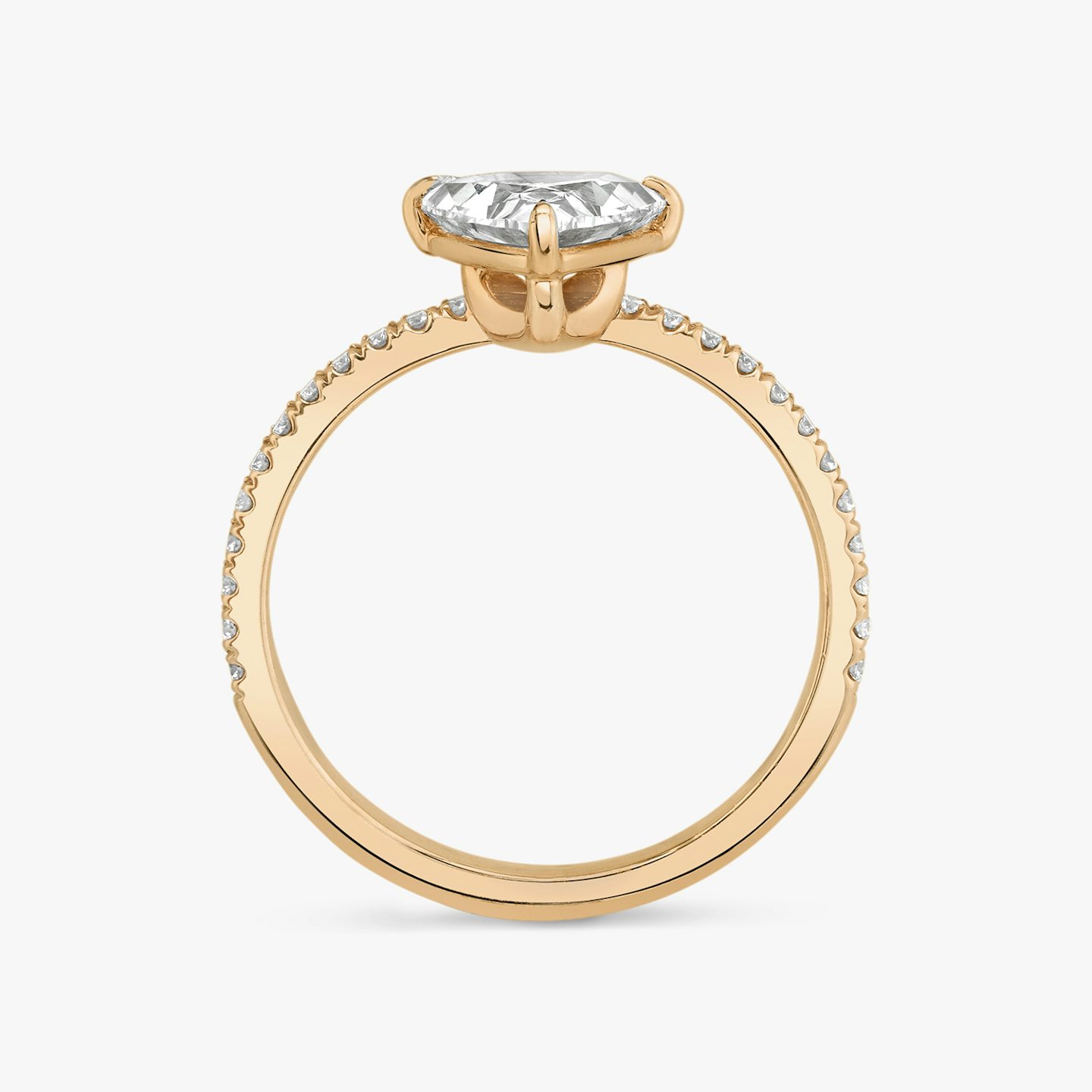 The Hover | Trillion | 14k | Rose Gold | bandAccent: Pavé | diamondOrientation: vertical | caratWeight: other