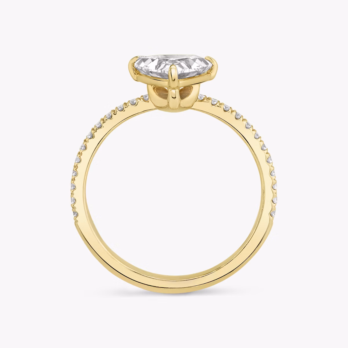 The Hover | Trillion | 18k | Yellow Gold | bandAccent: Pavé | diamondOrientation: vertical | caratWeight: other