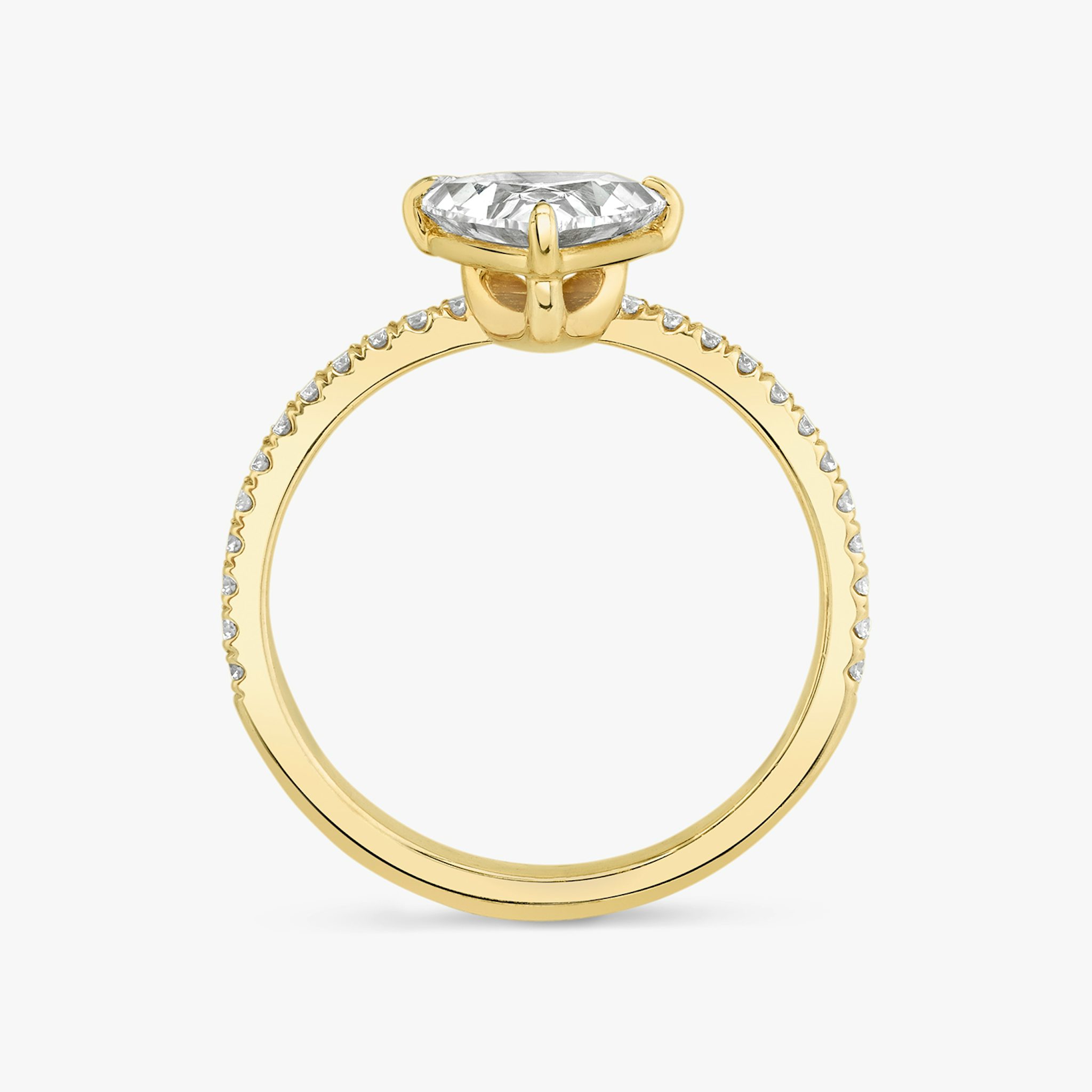 The Hover | Trillion | 18k | Yellow Gold | bandAccent: Pavé | diamondOrientation: vertical | caratWeight: other