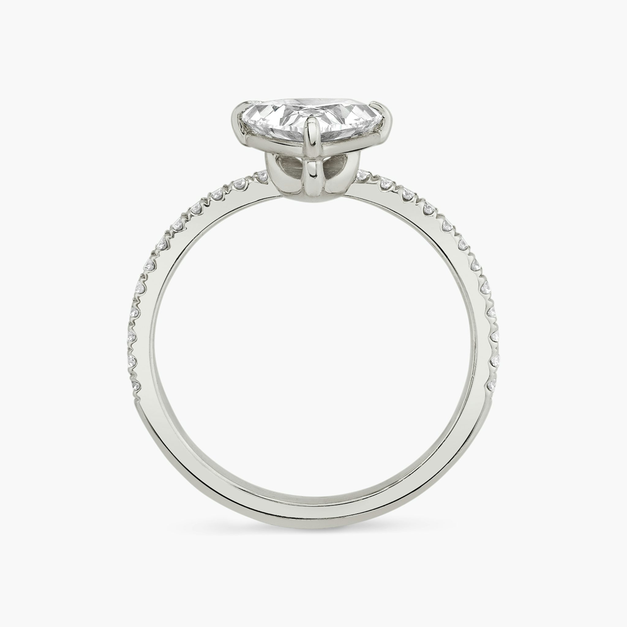 The Hover | Trillion | 18k | White Gold | bandAccent: Pavé | diamondOrientation: vertical | caratWeight: other