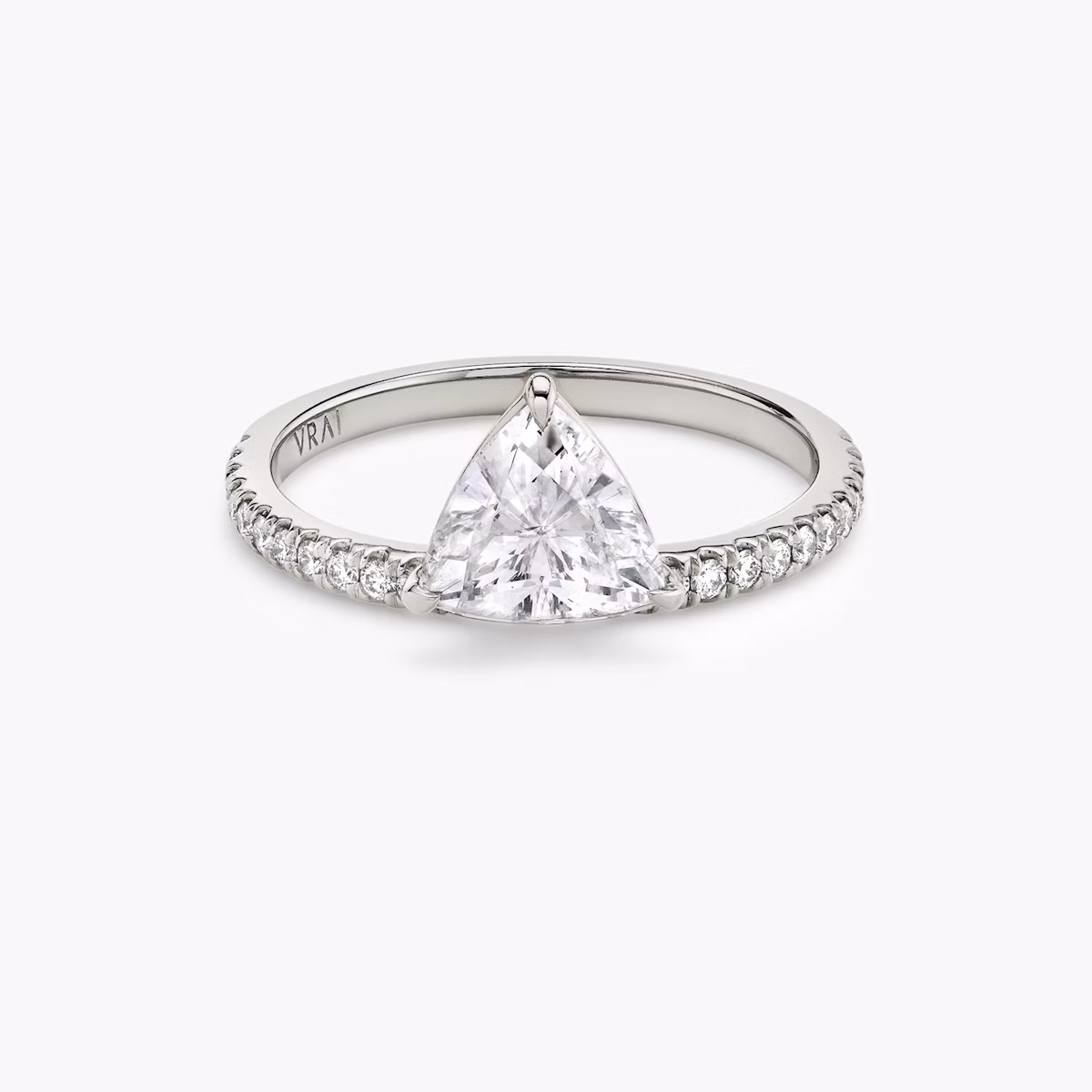 The Hover | Trillion | 18k | White Gold | bandAccent: Pavé | diamondOrientation: vertical | caratWeight: other