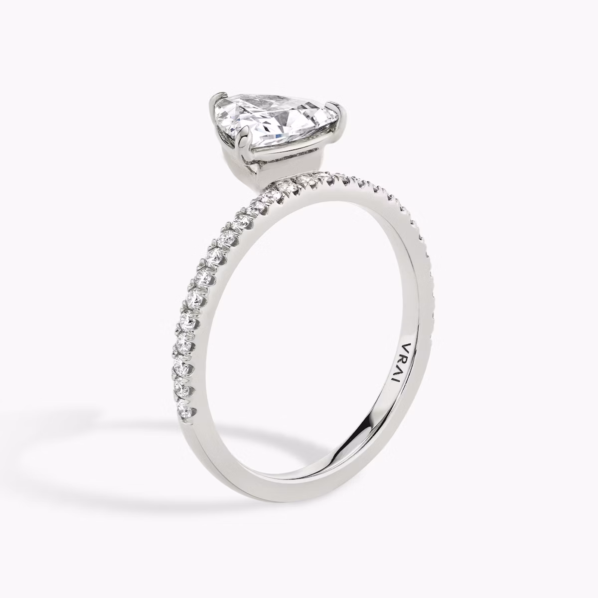 The Hover | Trillion | 18k | White Gold | bandAccent: Pavé | diamondOrientation: vertical | caratWeight: other