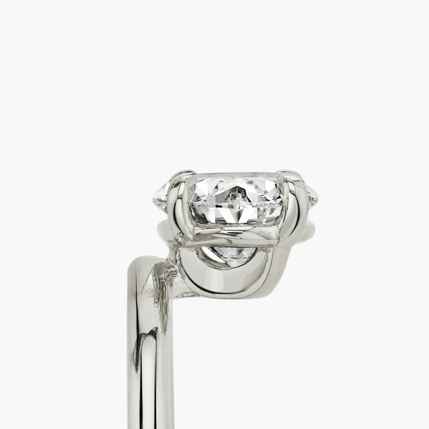 The Hover | Cushion | Platinum | bandAccent: Plain | diamondOrientation: vertical | caratWeight: other