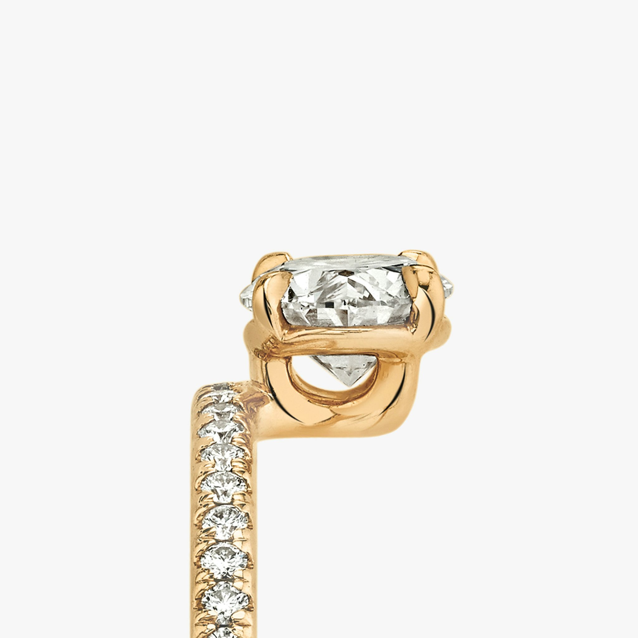 The Hover | Cushion | 14k | Rose Gold | bandAccent: Pavé | diamondOrientation: vertical | caratWeight: other