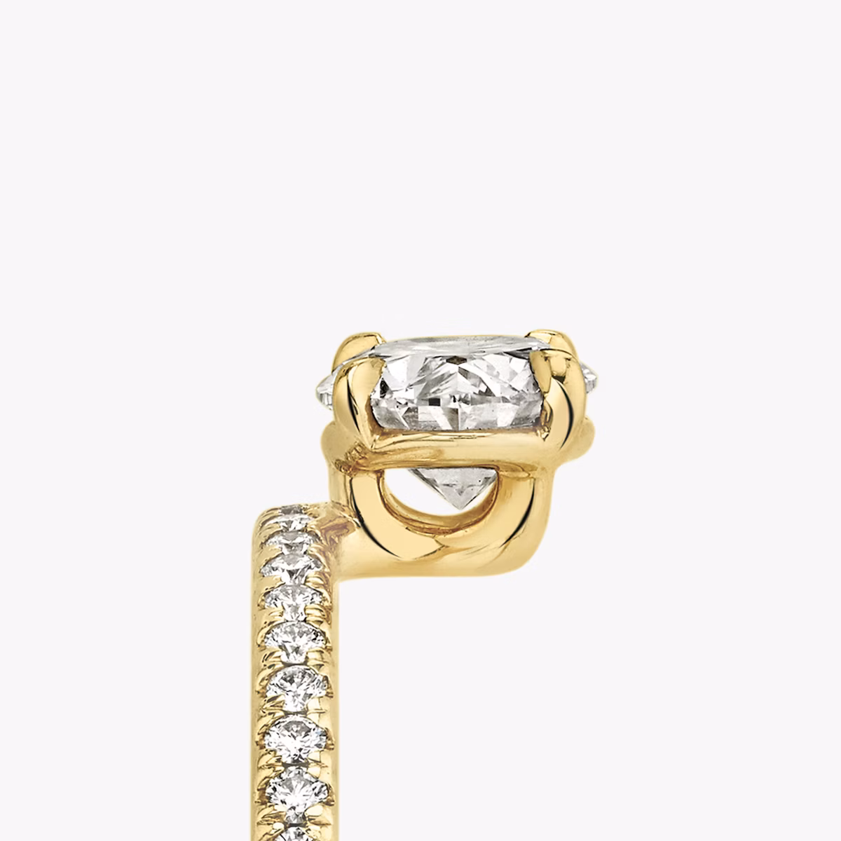 The Hover | Cushion | 18k | Yellow Gold | bandAccent: Pavé | diamondOrientation: vertical | caratWeight: other