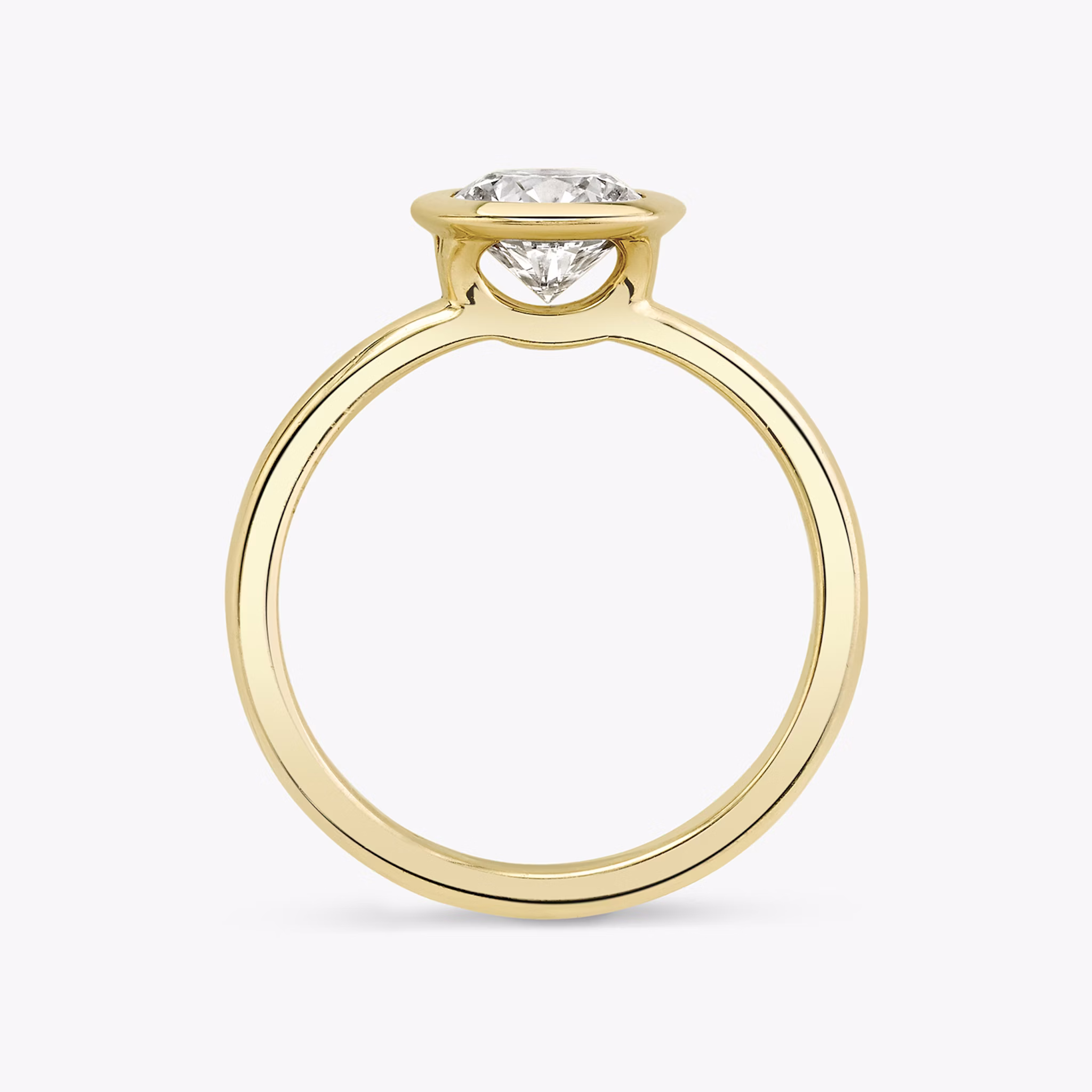 The Signature Bezel | Round Brilliant | 18k | Yellow Gold | bandAccent: Plain | caratWeight: 1.0ct | diamondOrientation: horizontal