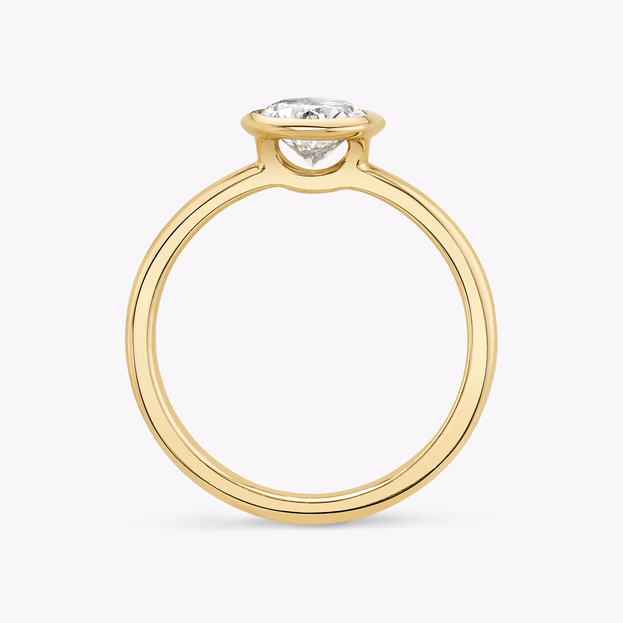 The Signature Bezel | Oval | 18k | Yellow Gold | bandAccent: Plain | diamondOrientation: vertical | caratWeight: other