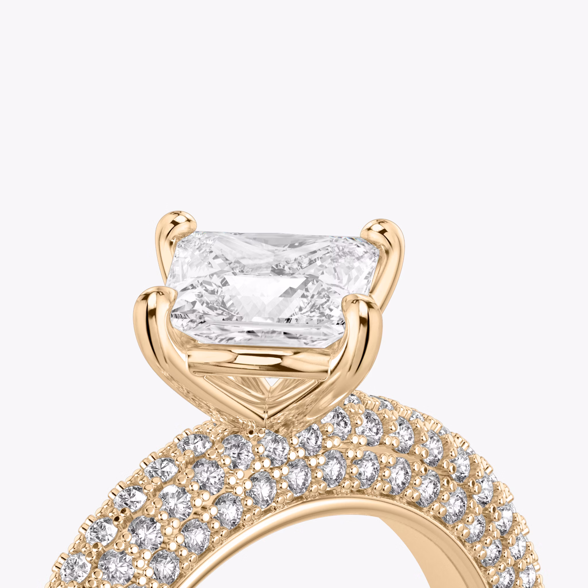 The Curator | Princess | 14k | Rose Gold | bandAccent: Pavé | diamondOrientation: vertical | caratWeight: other