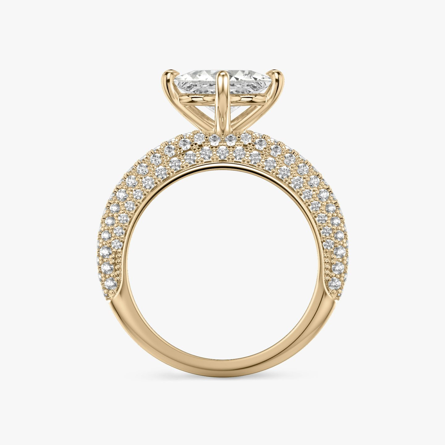 The Curator | Princess | 14k | Rose Gold | bandAccent: Pavé | diamondOrientation: vertical | caratWeight: other