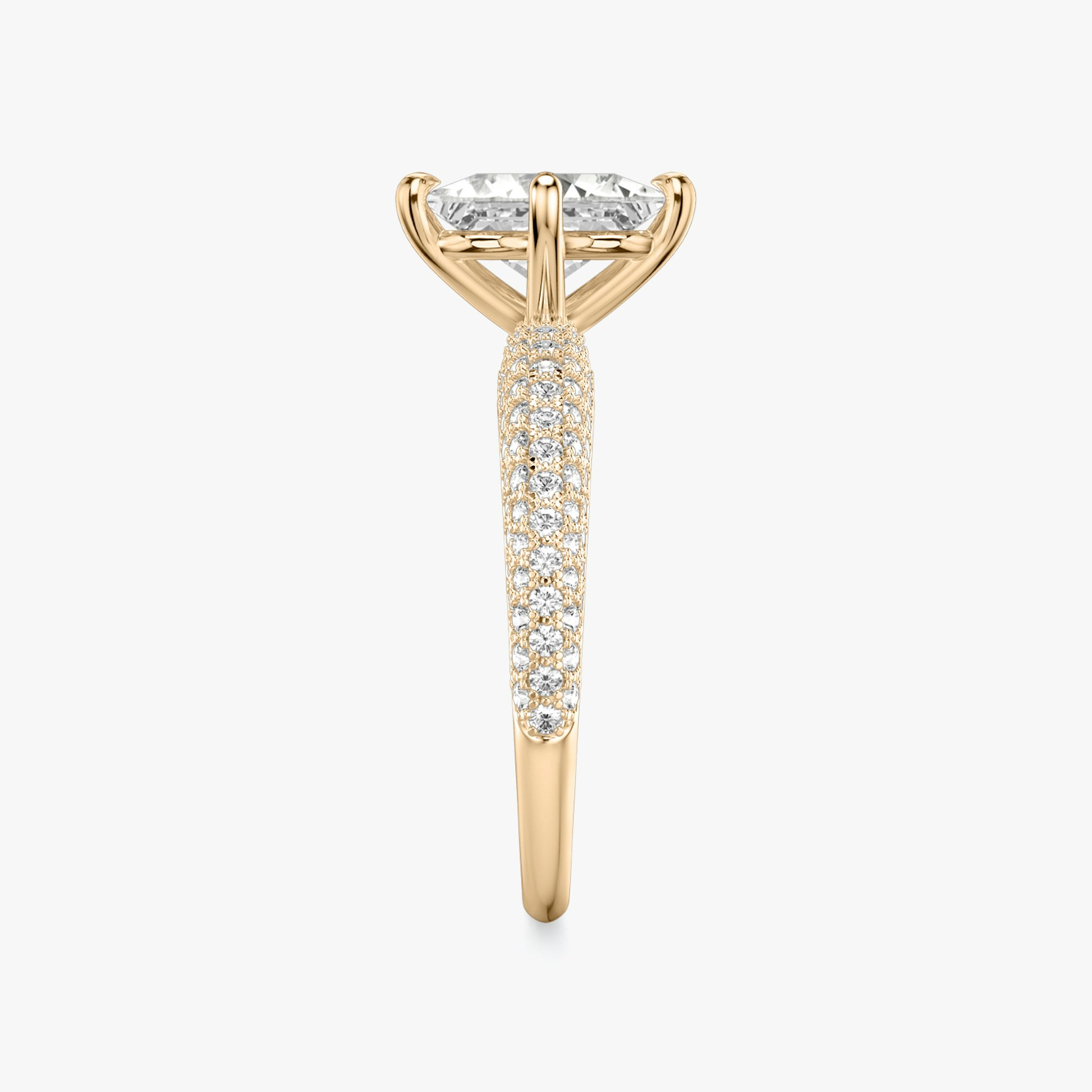 The Curator | Princess | 14k | Rose Gold | bandAccent: Pavé | diamondOrientation: vertical | caratWeight: other