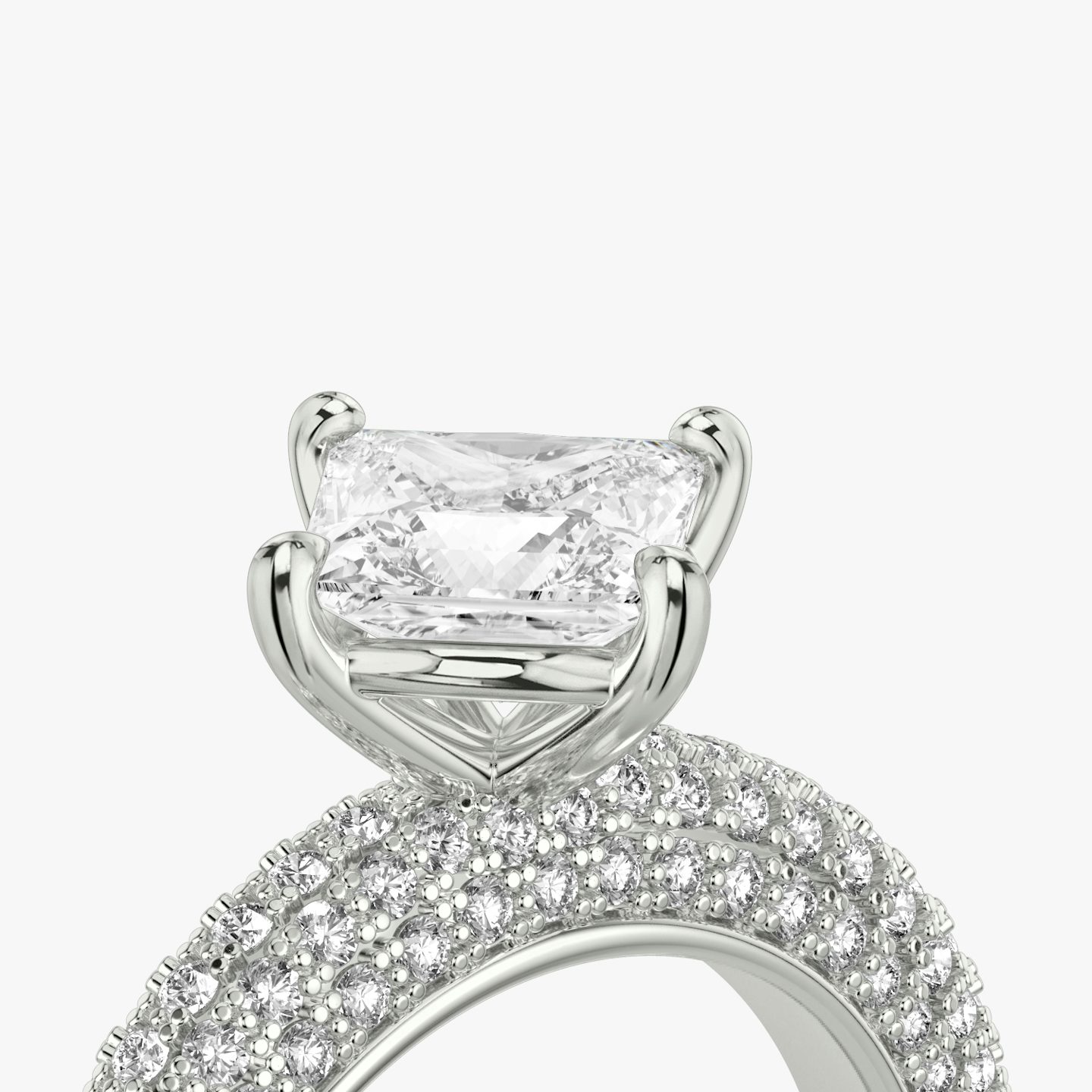 The Curator | Princess | Platinum | bandAccent: Pavé | diamondOrientation: vertical | caratWeight: other