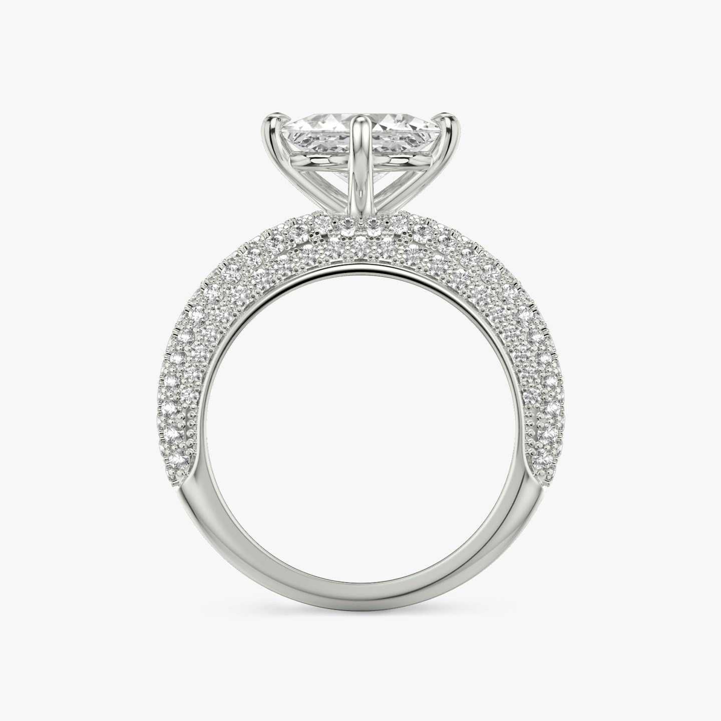 The Curator | Princess | Platinum | bandAccent: Pavé | diamondOrientation: vertical | caratWeight: other